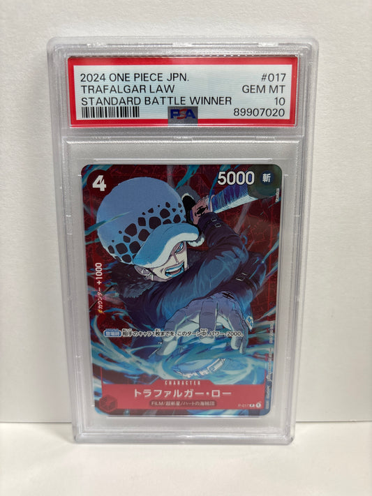 One Piece TCG JP Trafalgar Law P-017 PSA 10