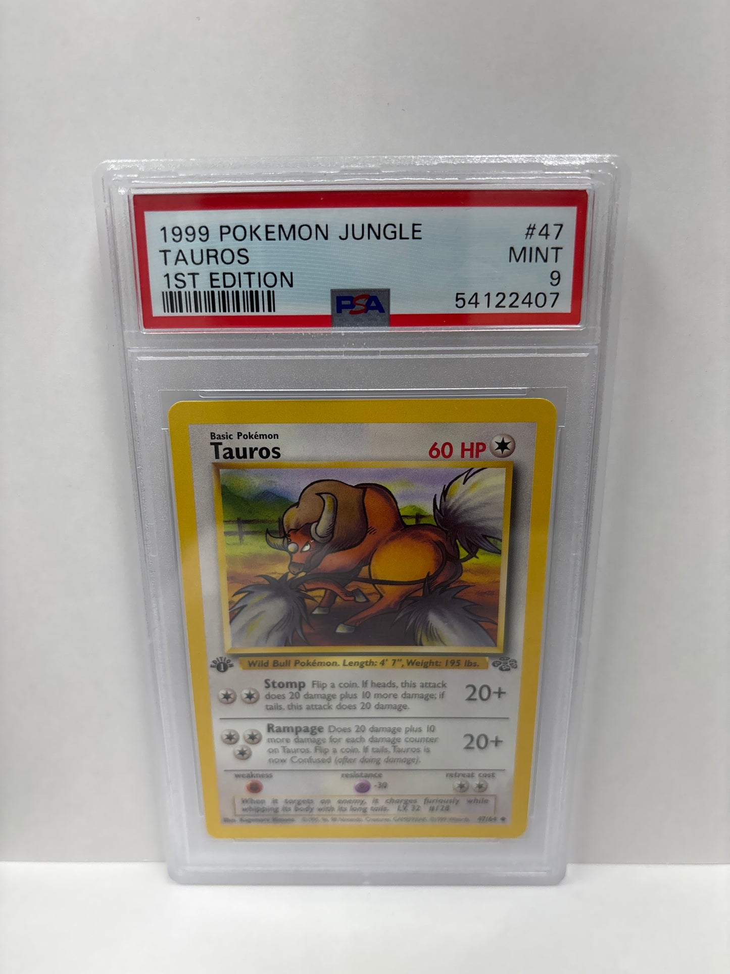 Pokemon Tauros 47/64 1st Edition (1999) PSA 9