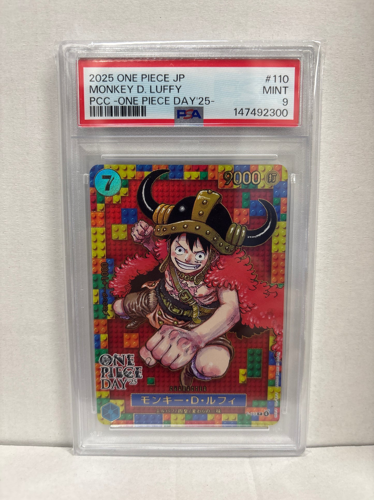 One Piece Card Game Japanese Monkey D. Luffy P-110 PSA 9