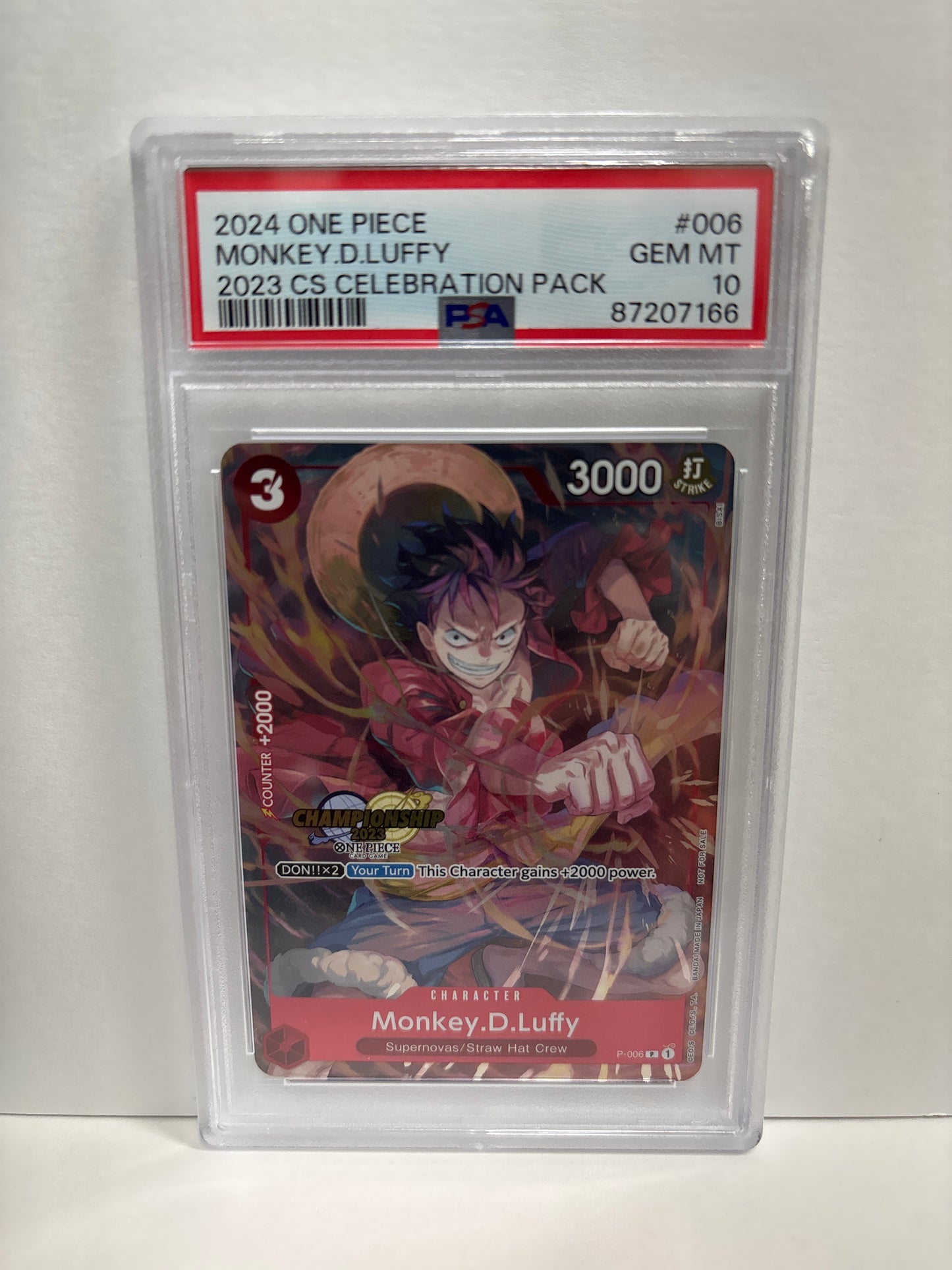 One Piece TCG Monkey.D.Luffy P-006 PSA 10