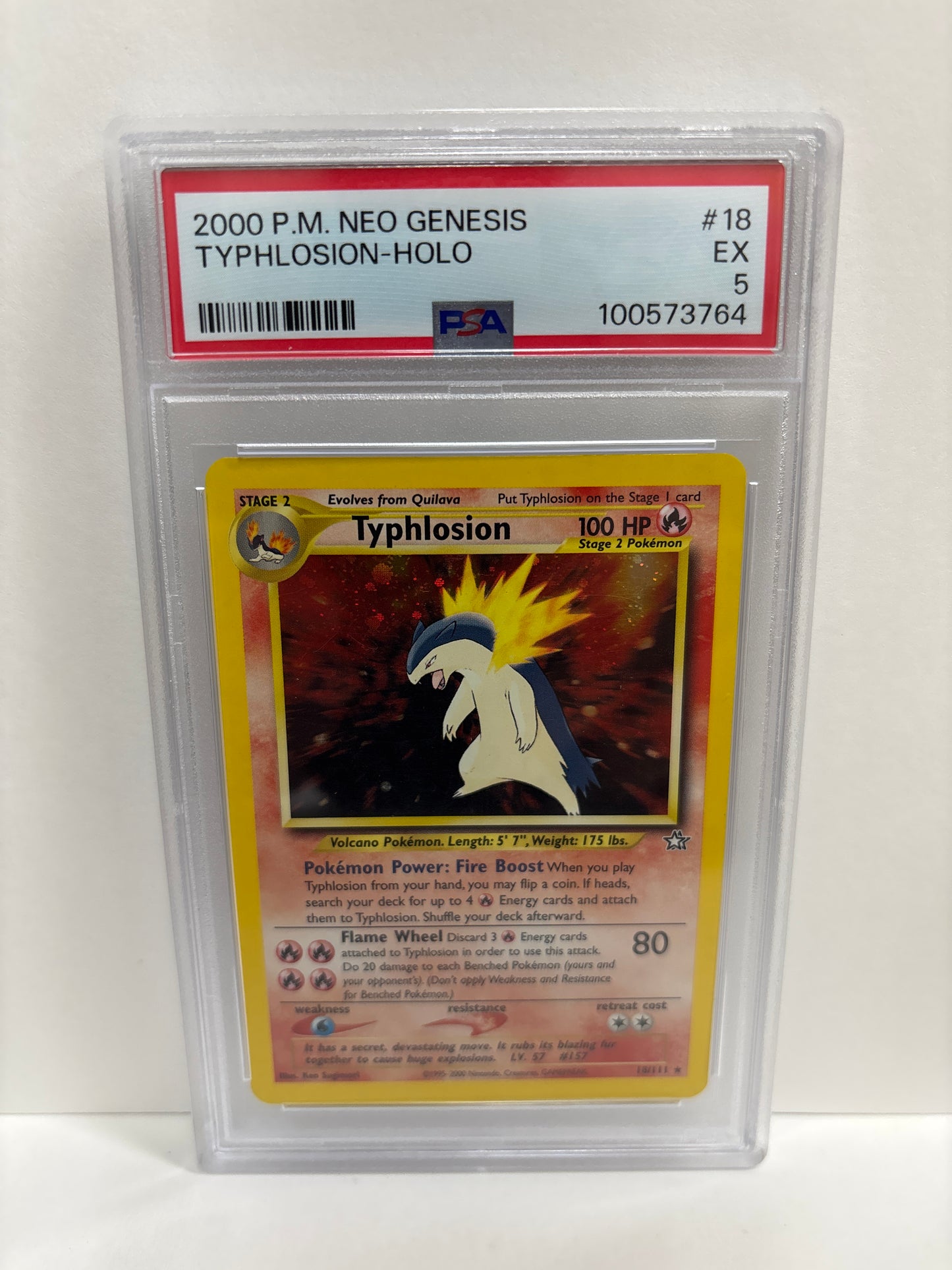 Pokemon Typhlosion 18/111 (2000) PSA 5