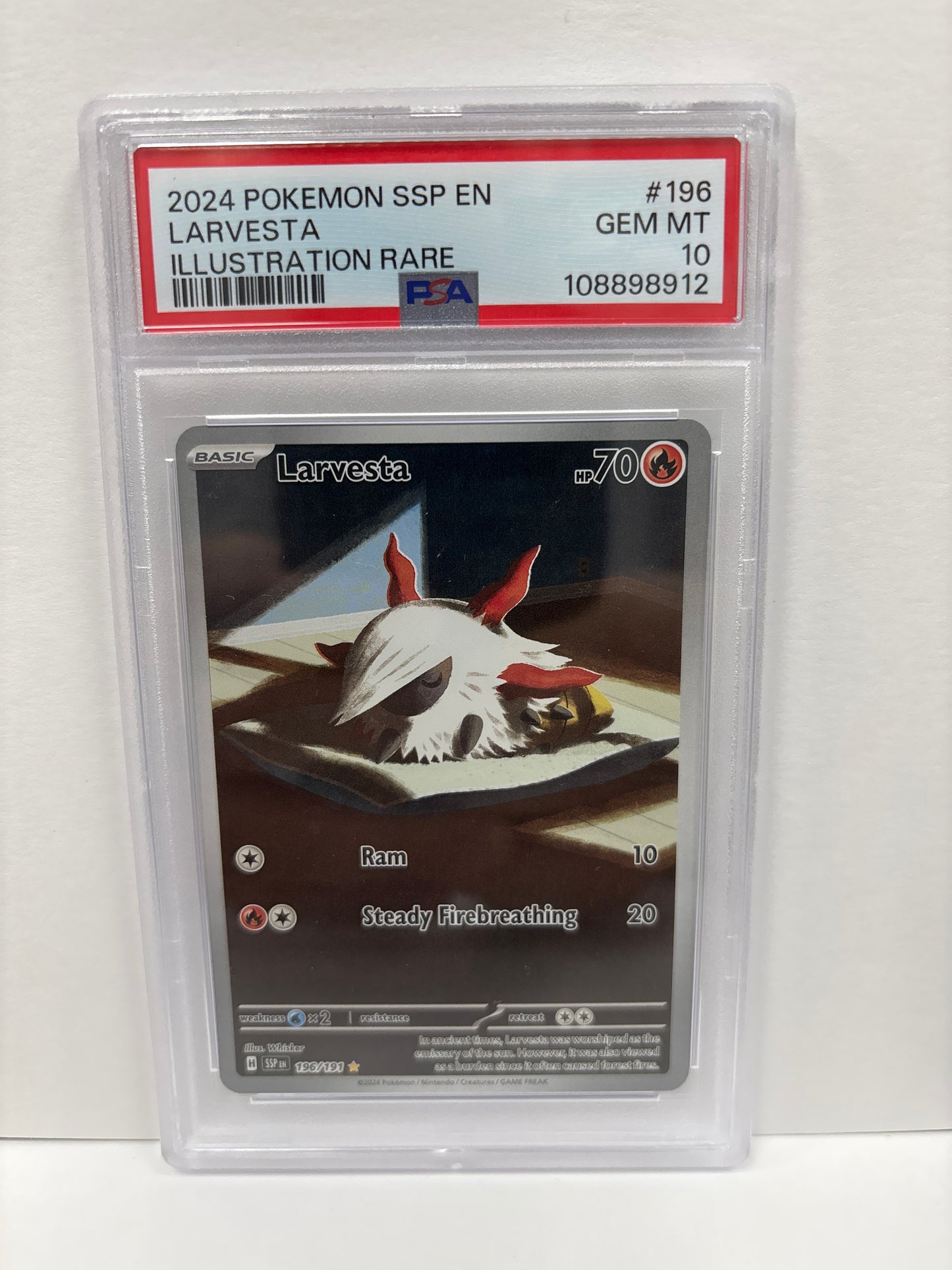 Pokemon Larvesta 196/191 PSA 10