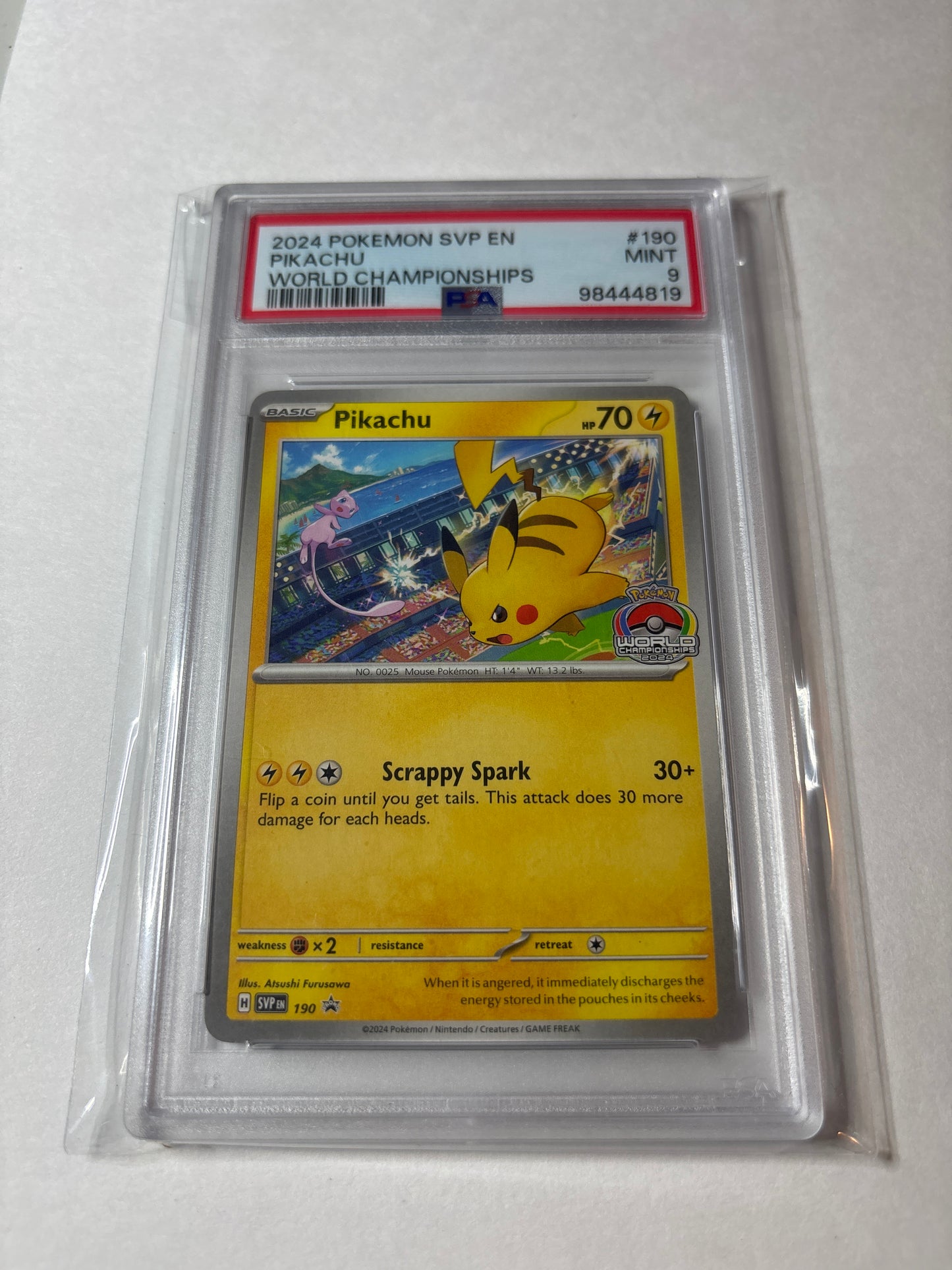 Pokemon Pikachu #190 World Championships (2024) PSA 9
