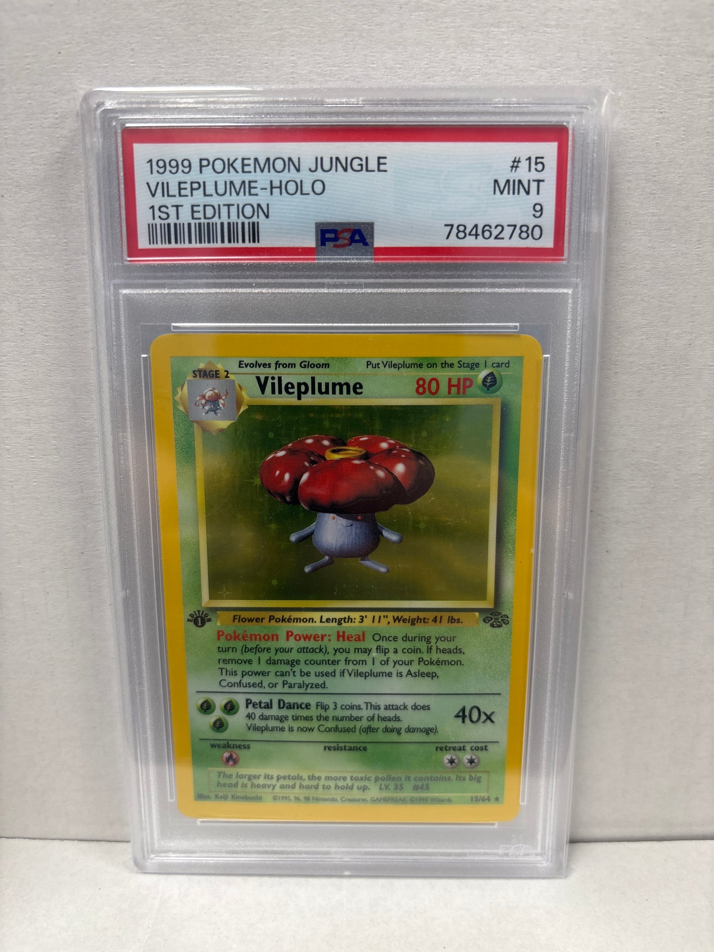 Pokemon Vileplume 15/64 1st Edition PSA 9