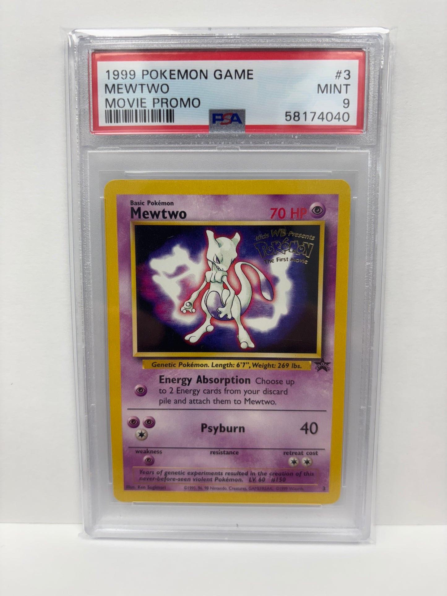 Pokemon Mewtwo 3 Movie Promo (1999) PSA 9