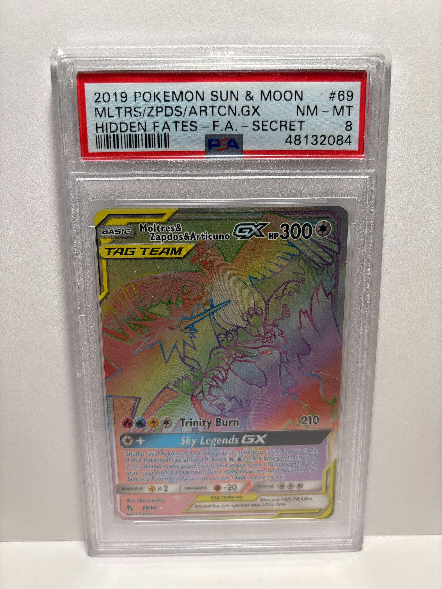Pokemon Moltres & Zapdos & Articuno GX PSA 8