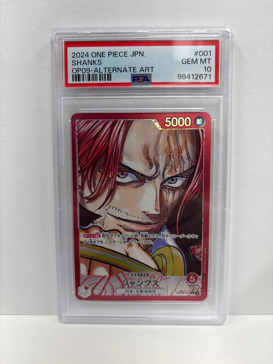One Piece TCG JP Shanks OP09-001 PSA 10