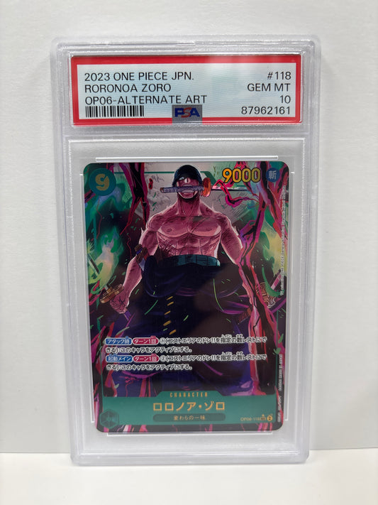 One Piece TCG JP Roronoa Zoro OP06-118 PSA 10
