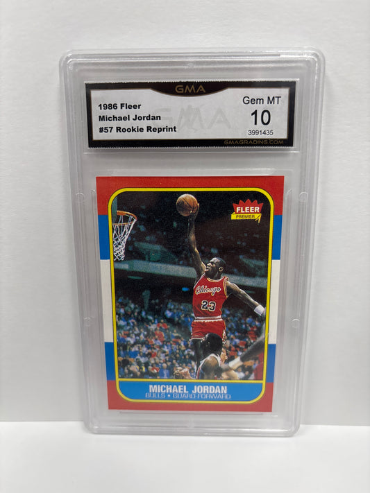 1986 Fleer Michael Jordan #57 Rookie REPRINT GMA 10