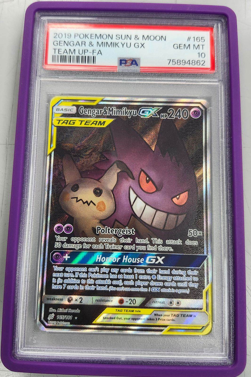 2019 POKEMON SUN & MOON GENGAR & MIMIKYU GX TEAM UP-FA PSA 10 Zapp! Comics 2019 POKEMON SUN & MOON GENGAR & MIMIKYU GX TEAM UP-FA PSA 10 Zapp! Comics