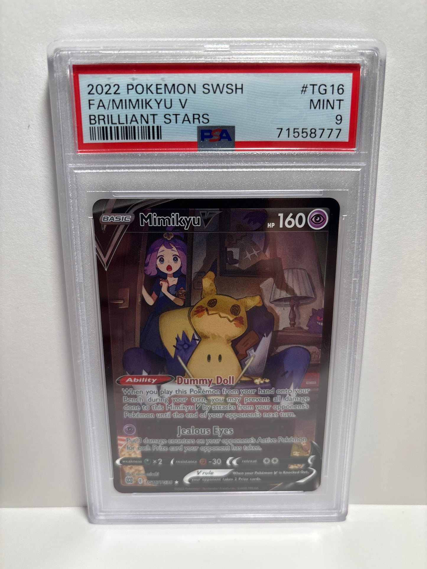 Pokemon Mimikyu V TG16/TG30 PSA 9