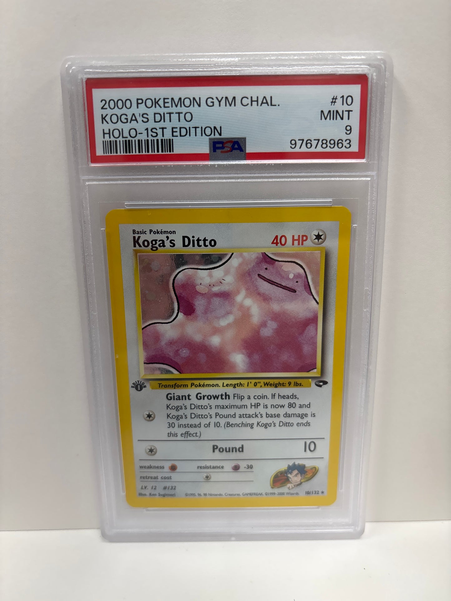 Pokemon Koga’s Ditto 10/132 1st Edition PSA 9
