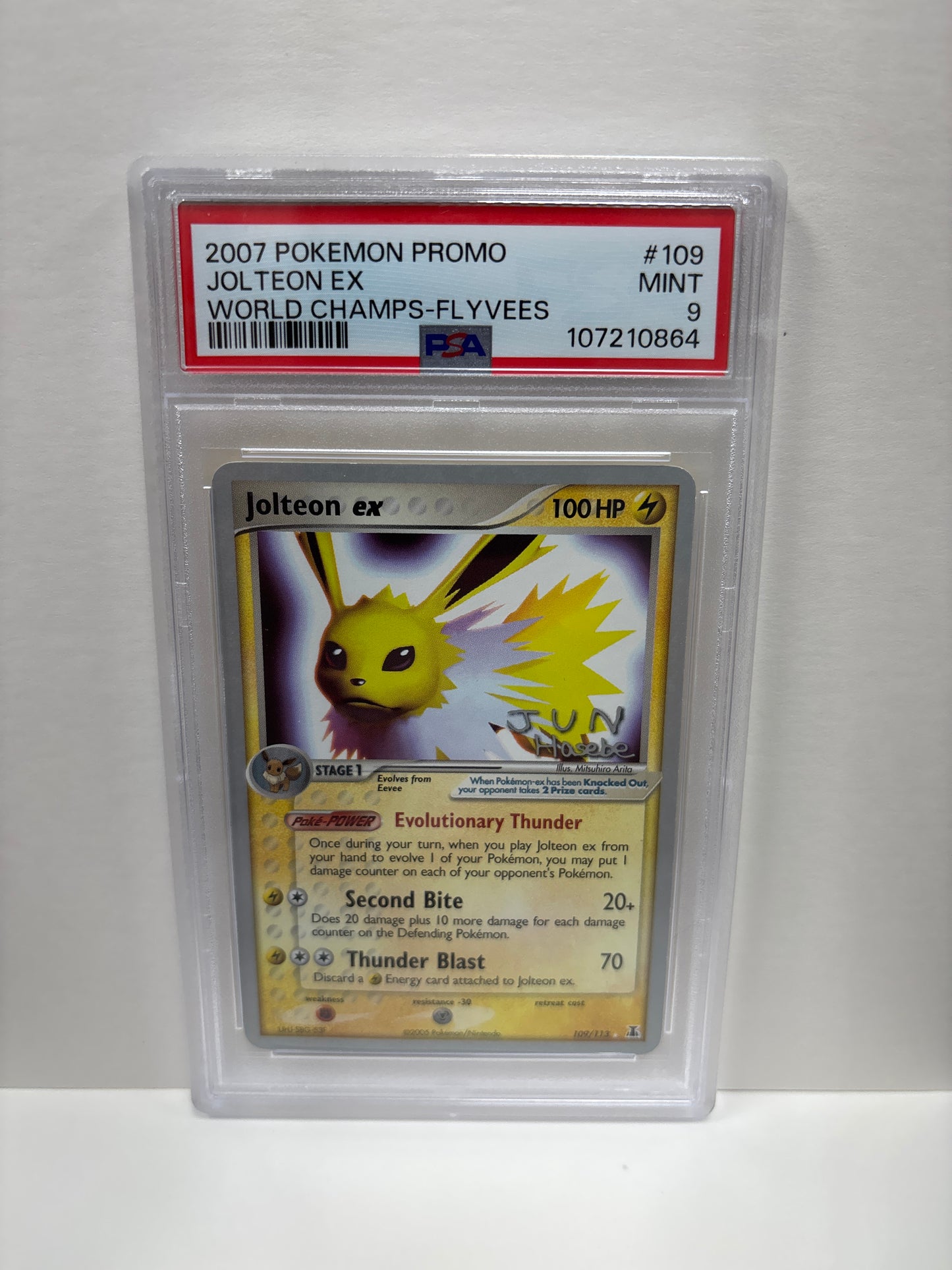 Pokemon Jolteon ex 109/113 World Championships 2007 PSA 9