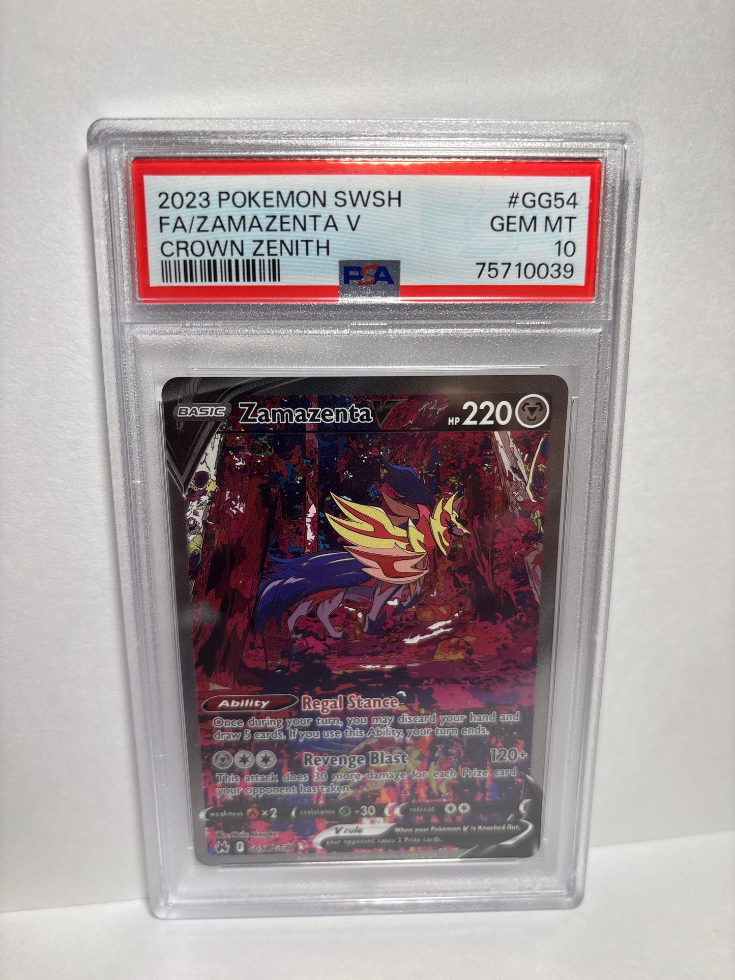 Pokemon Zamazenta V GG54/GG70 PSA 10