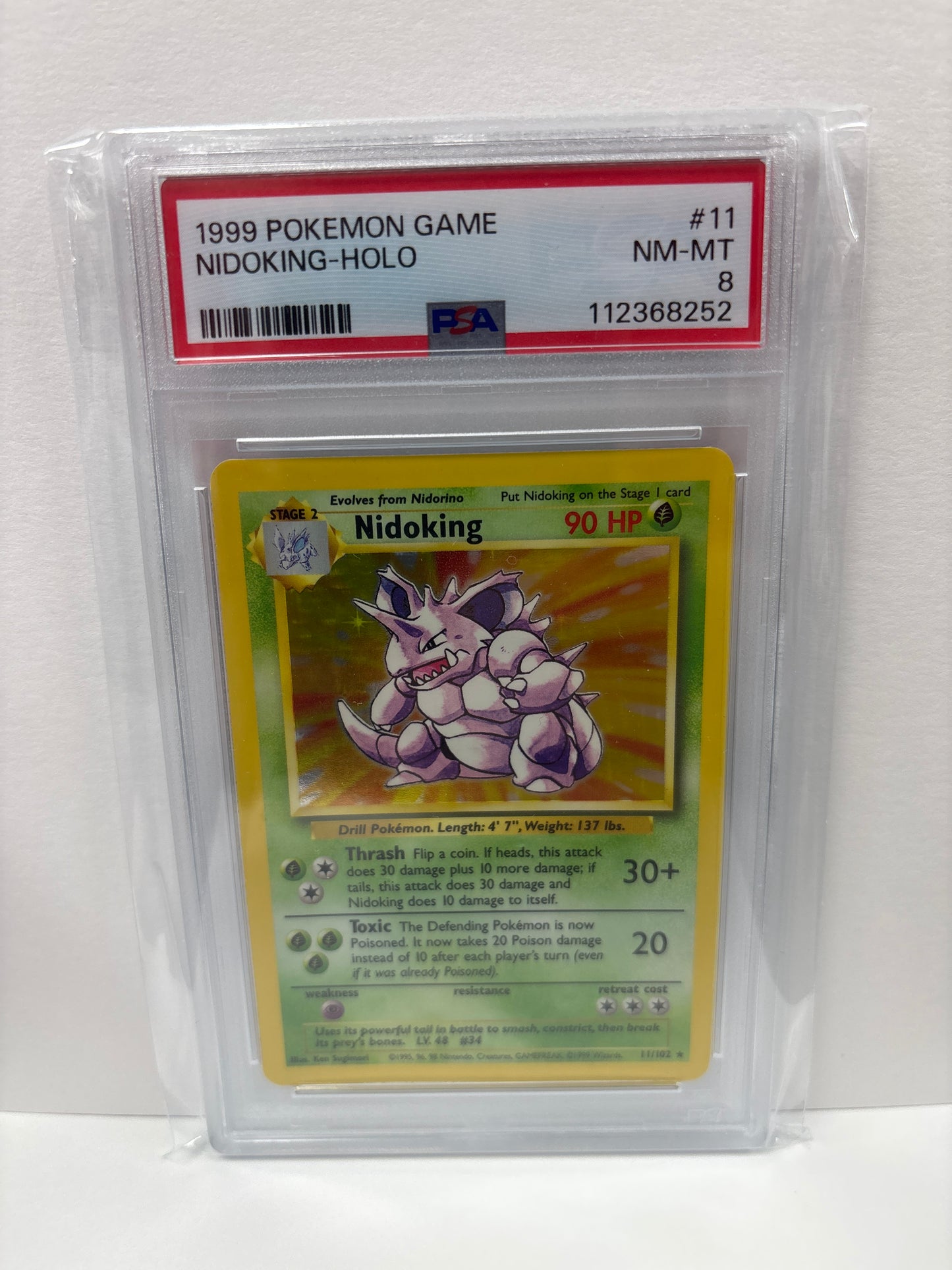 Pokemon Nidoking 11/102 (1999) PSA 8