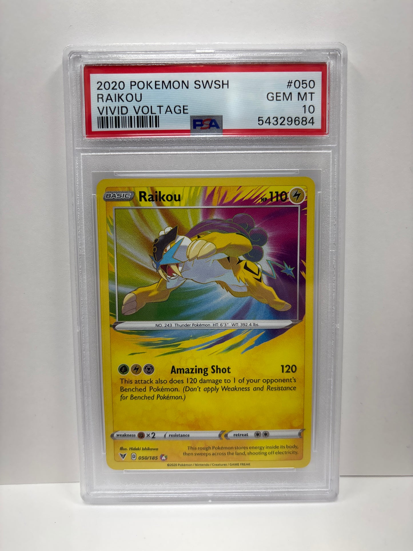Pokemon Raikou 050/185 PSA 10