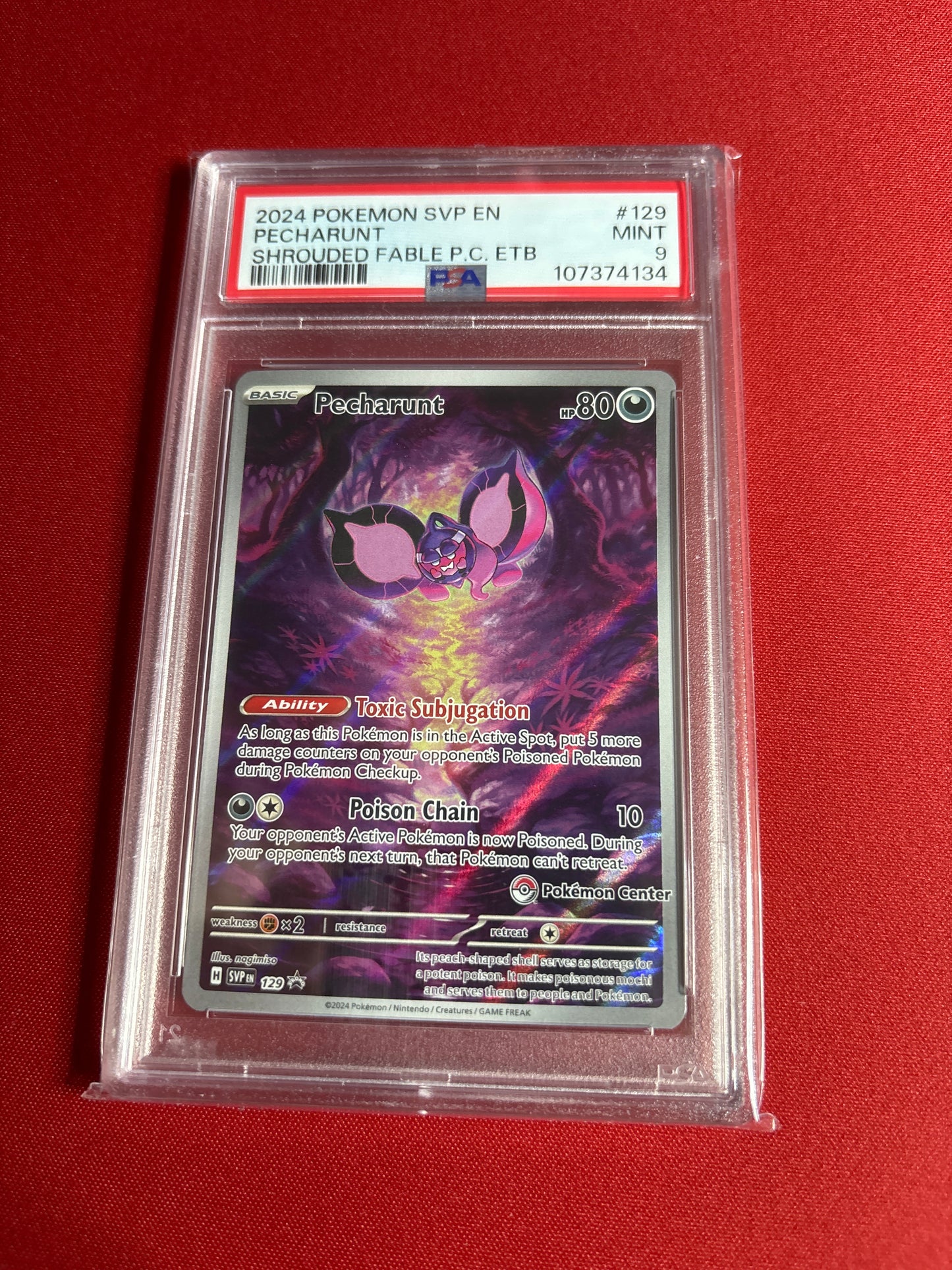Pokemon Pecharunt 129 Pokemon Center PSA 9