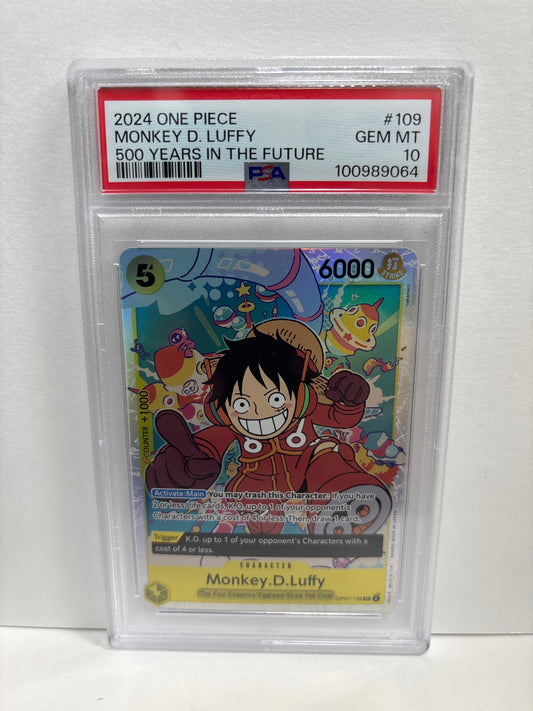 One Piece TCG Monkey.D.Luffy OP07-109 PSA 10