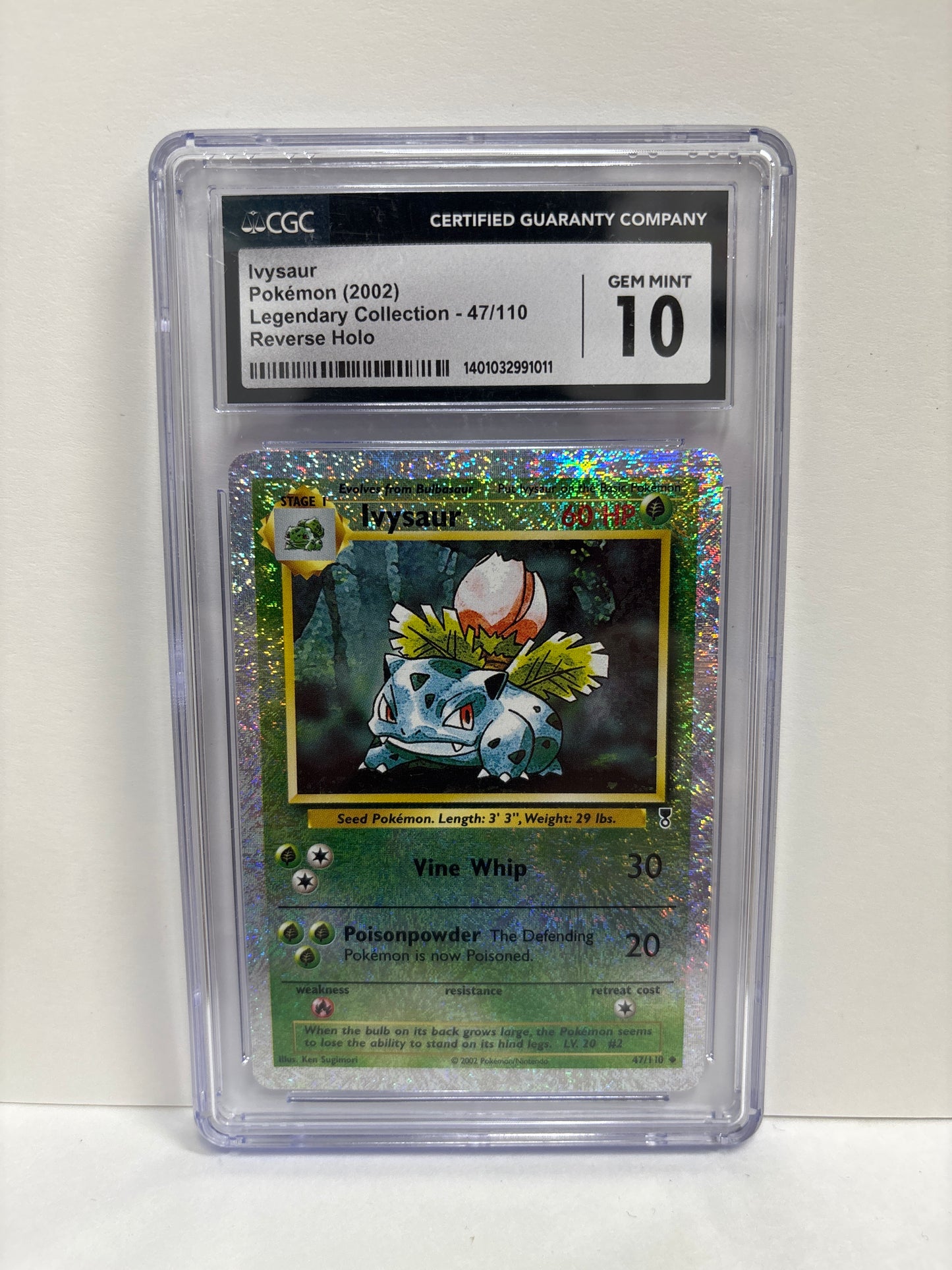 Pokemon Ivysaur 47/110 Reverse Holo CGC 10 (Scratches on Slab)