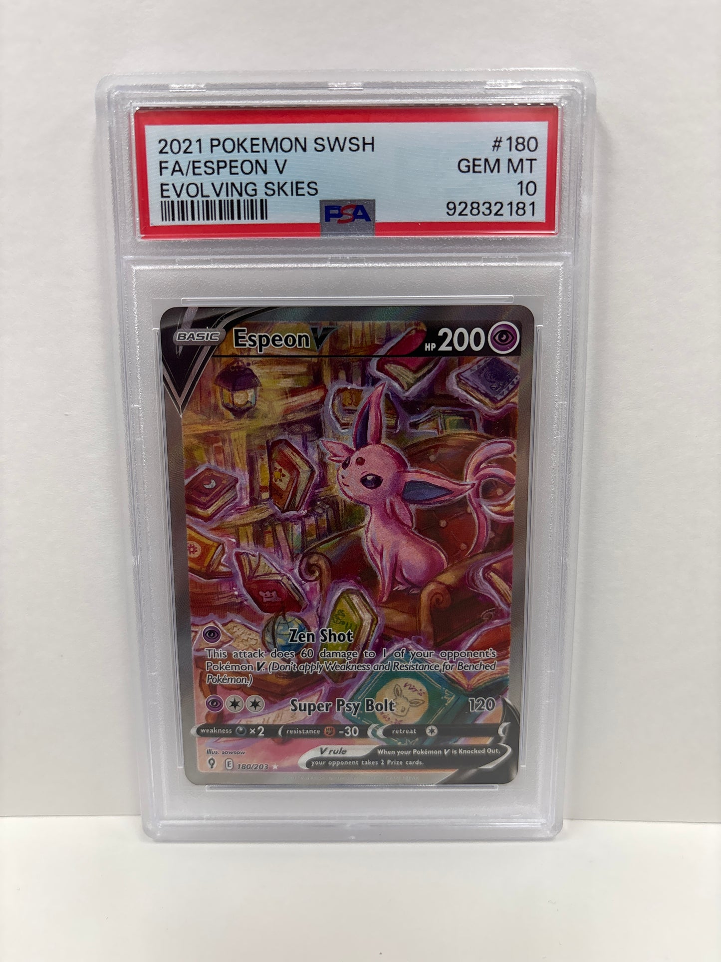 Pokemon Espeon V 180/203 PSA 10