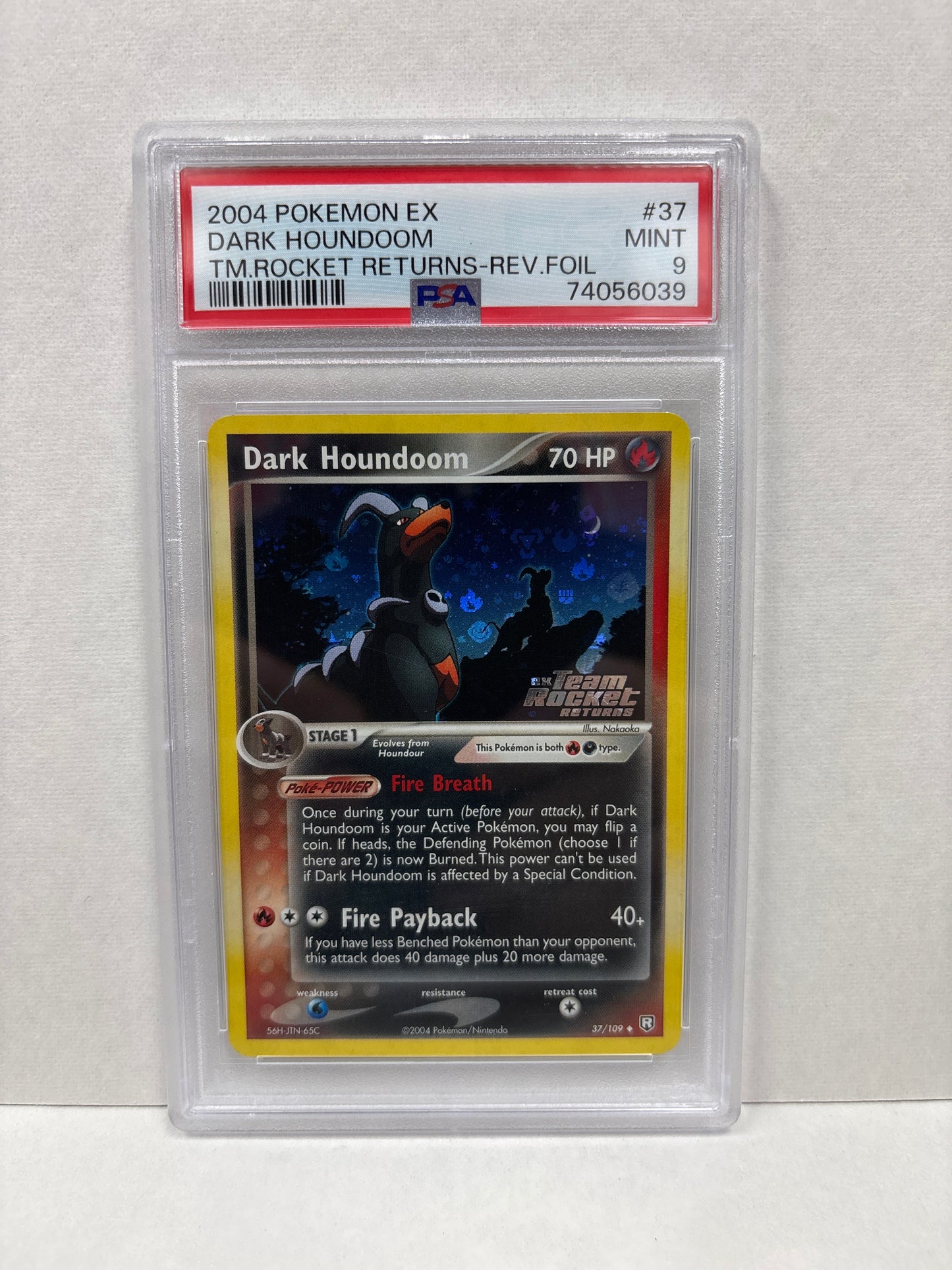 Pokemon Houndoom 37/109 Reverse FOIL PSA 9