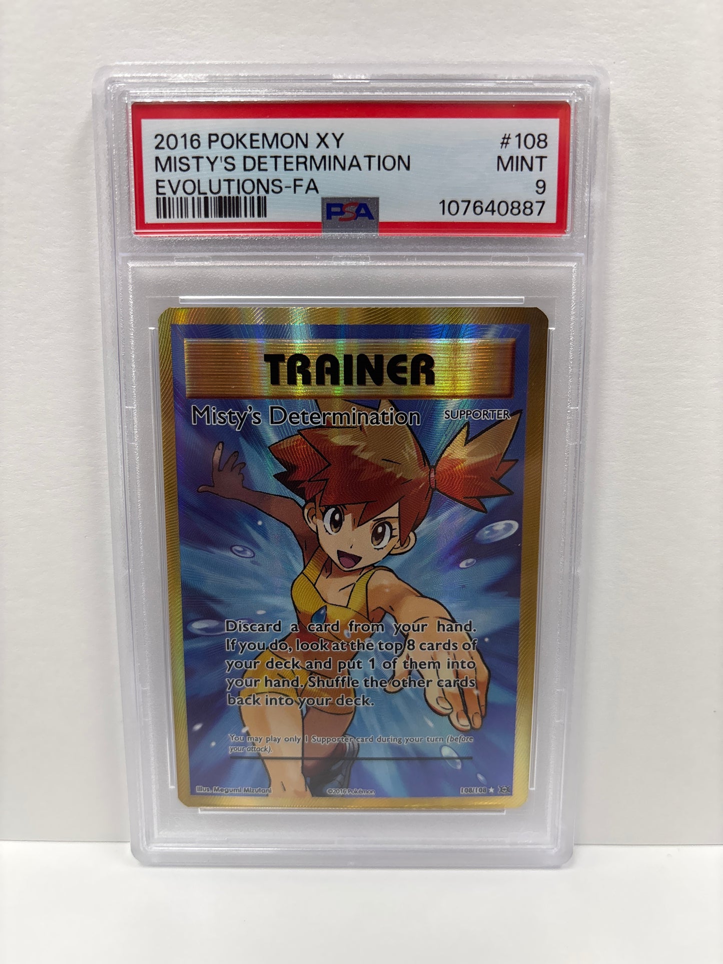 Pokemon Misty’s Determination 108/108 PSA 9
