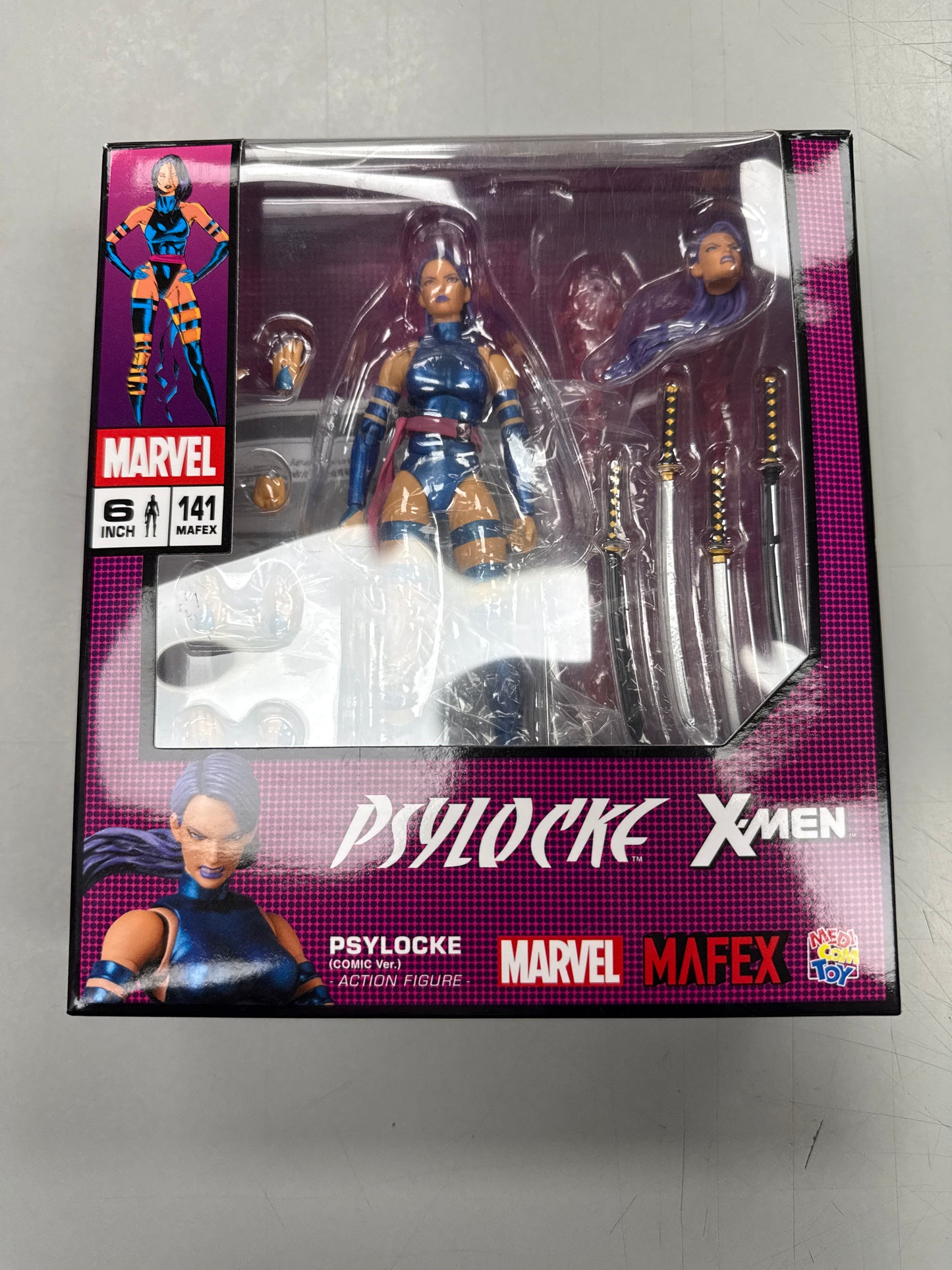 Medicom MAFEX X-Men Psylocke (Comic Ver.) No.141 (Open Box/Complete)