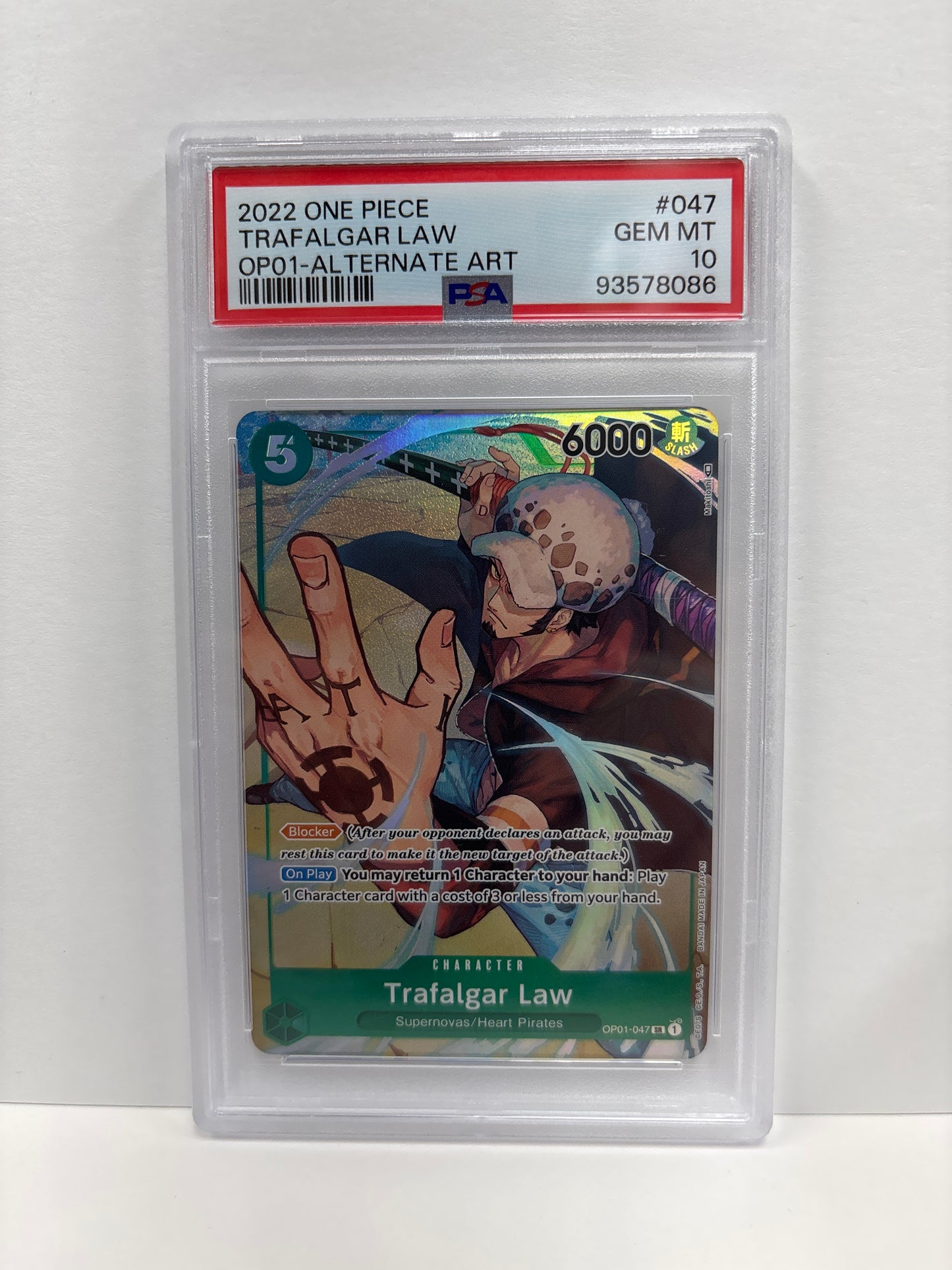 One Piece TCG Trafalgar Law OP01-047 PSA 10