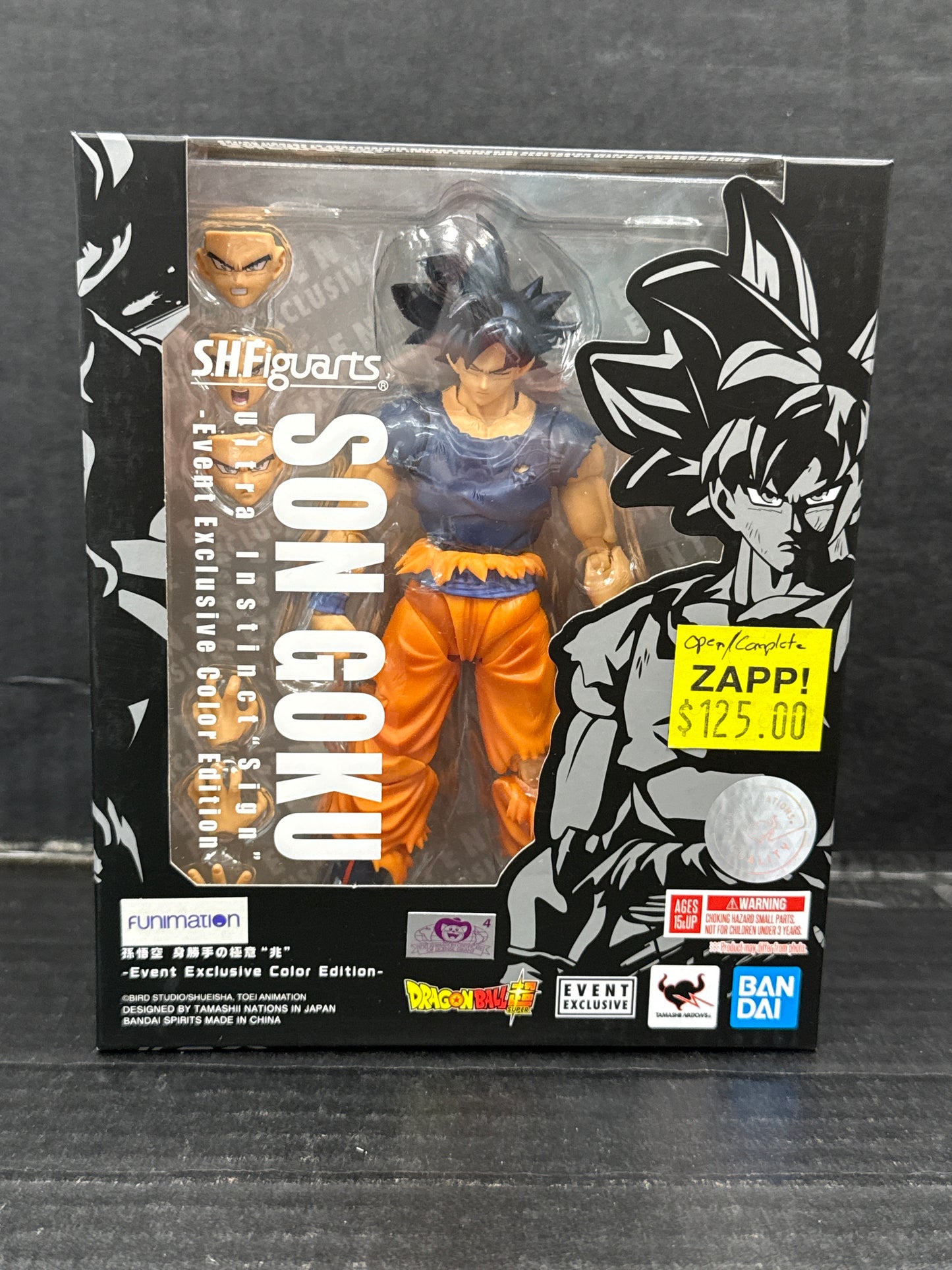 SH Figuarts Dragon Ball Super Son Goku Ultra Instinct “Sign” Event Exclusive Color Edition (Open Complete)