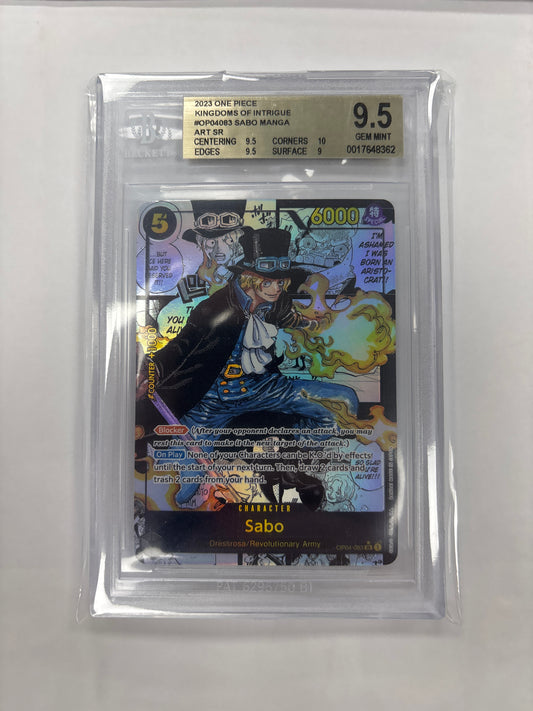One Piece TCG Sabo OP04-083 Manga Alternate Art Beckett 9.5