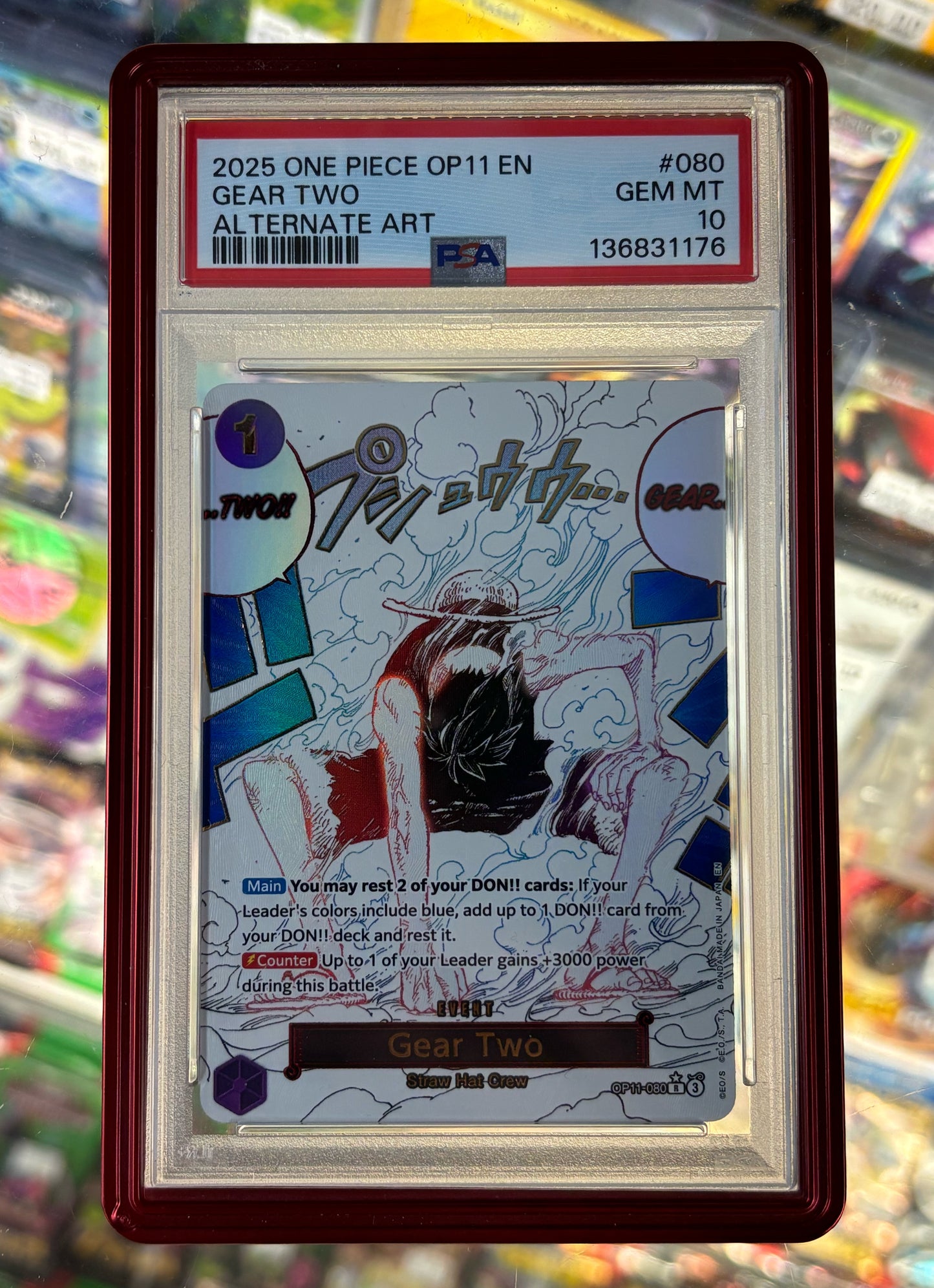 One Piece Card Game Gear Two OP11-080 PSA 10