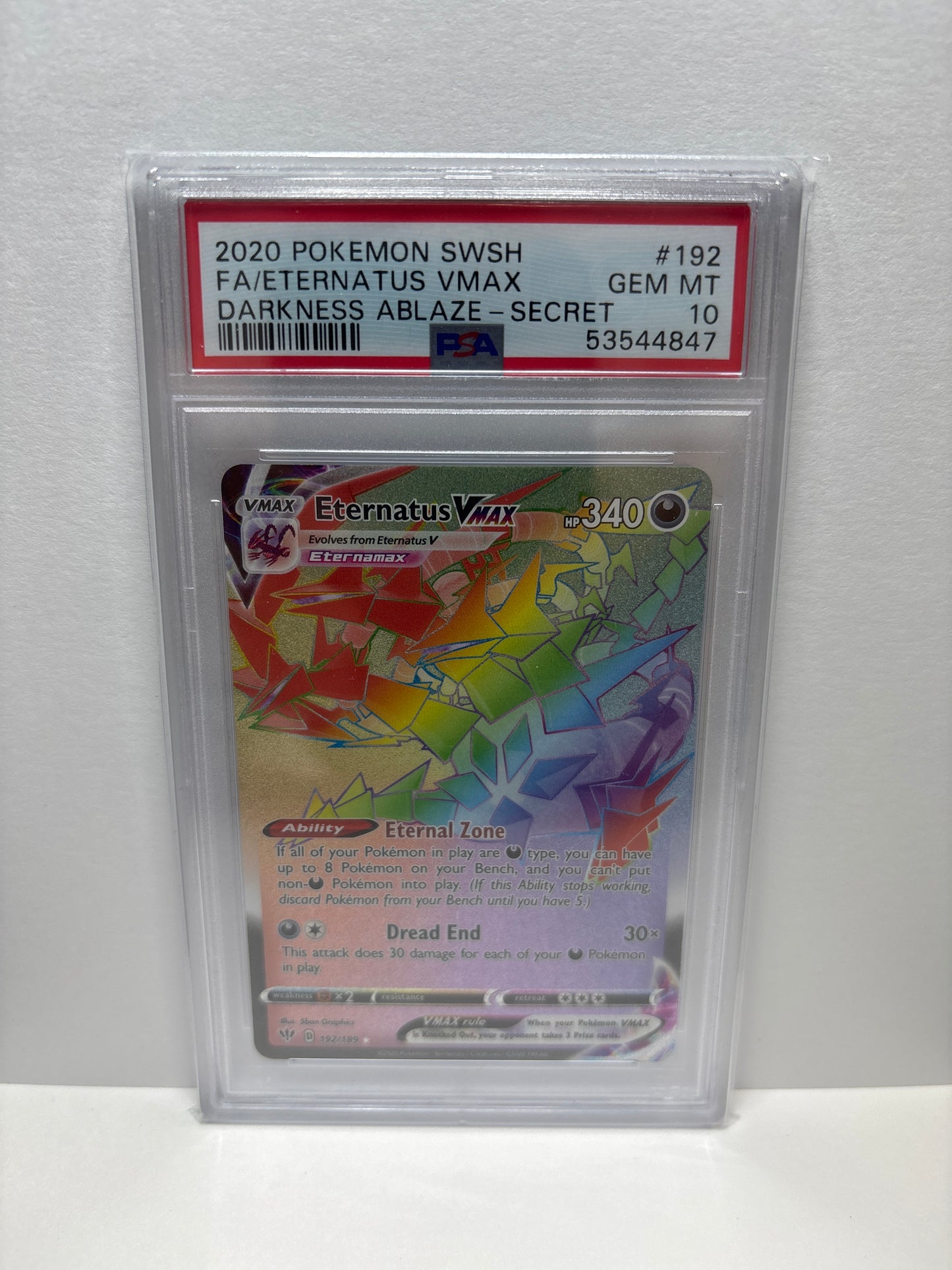 Pokemon Eternatus VMAX 192/189 PSA 10