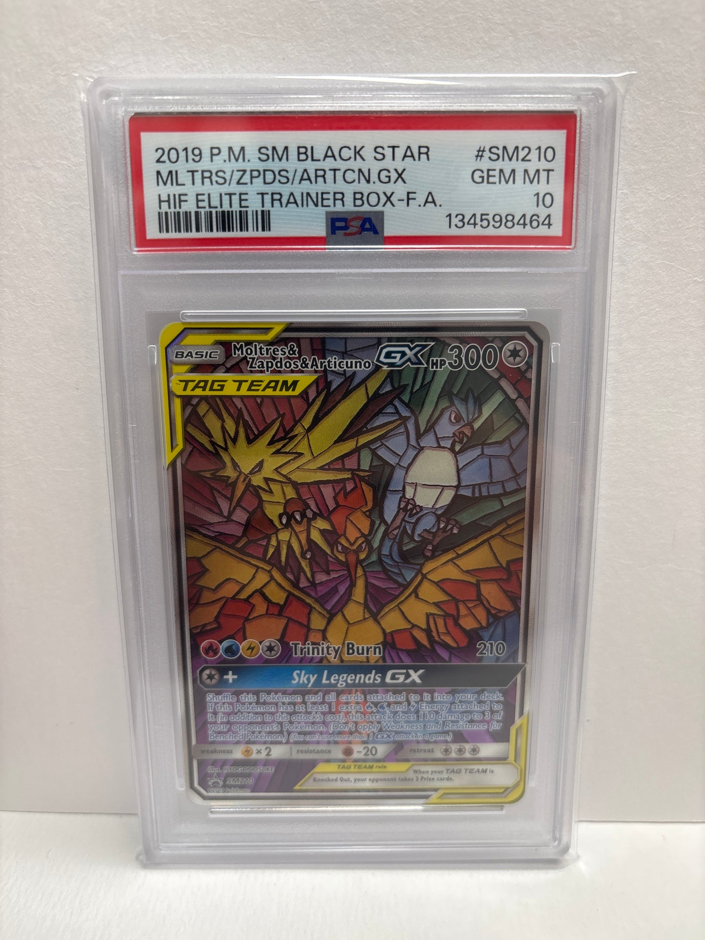 Pokemon Moltres & Zapdos & Articuno GX SM210 PSA 10