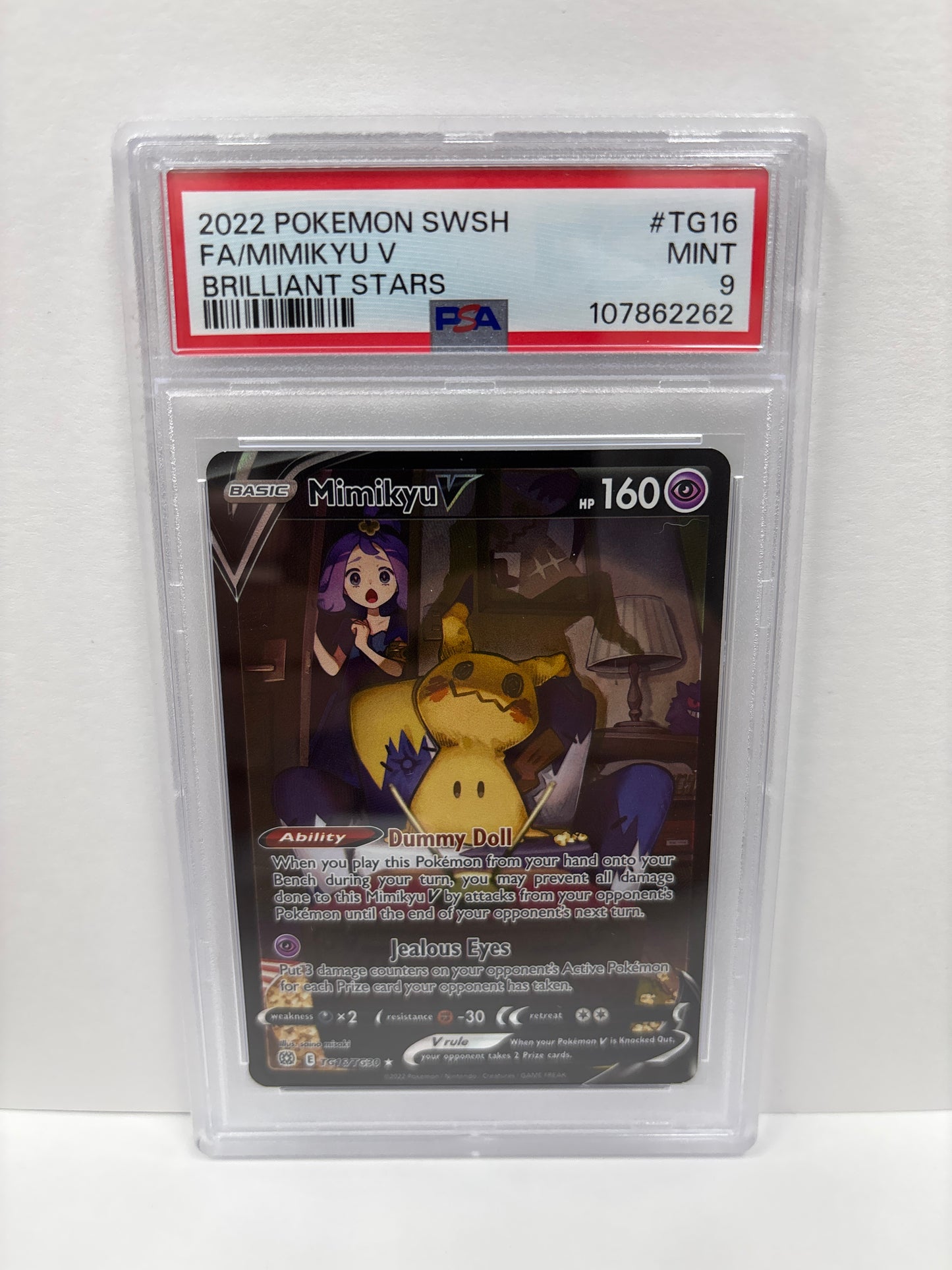 Pokemon Mimikyu V TG16/TG30 PSA 9