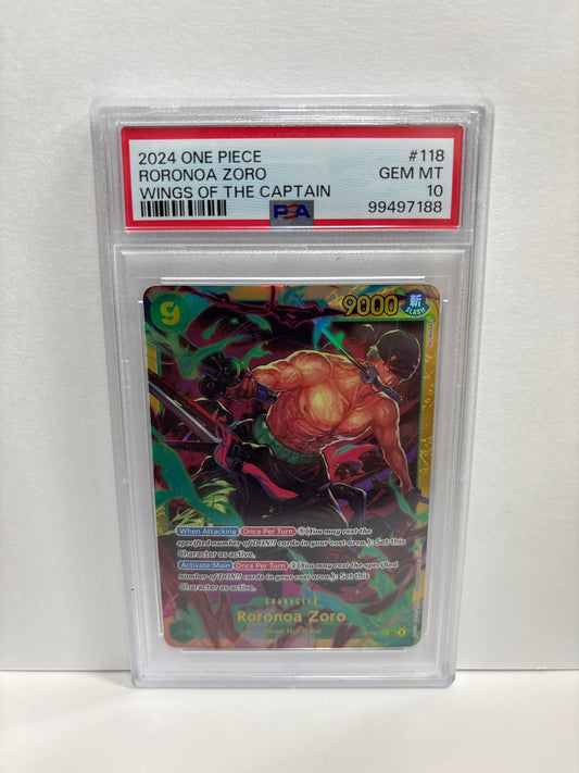 One Piece TCG Roronoa Zoro OP06-118 PSA 10