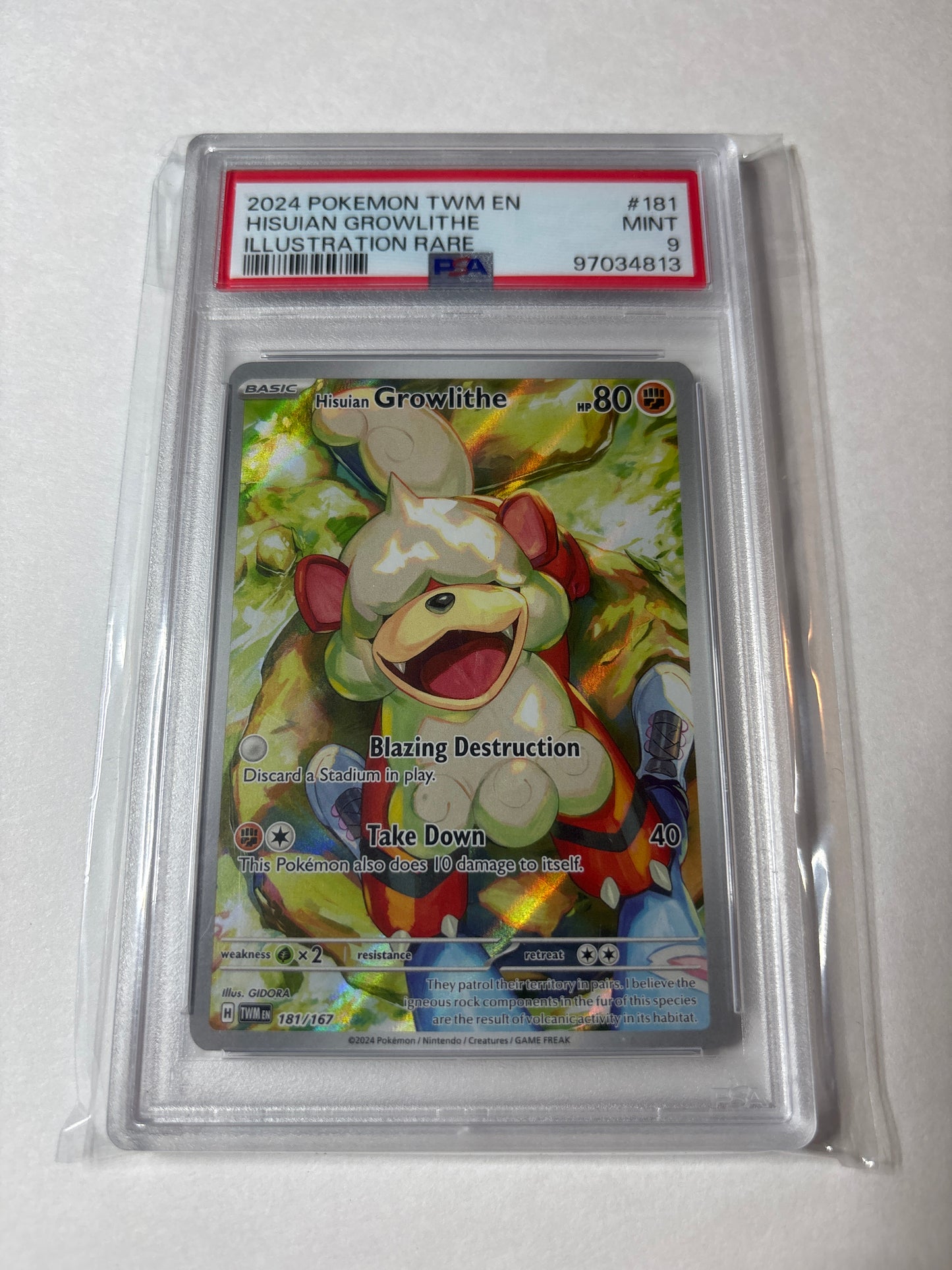 Pokemon Hisuian Growlithe 181/167 PSA 9