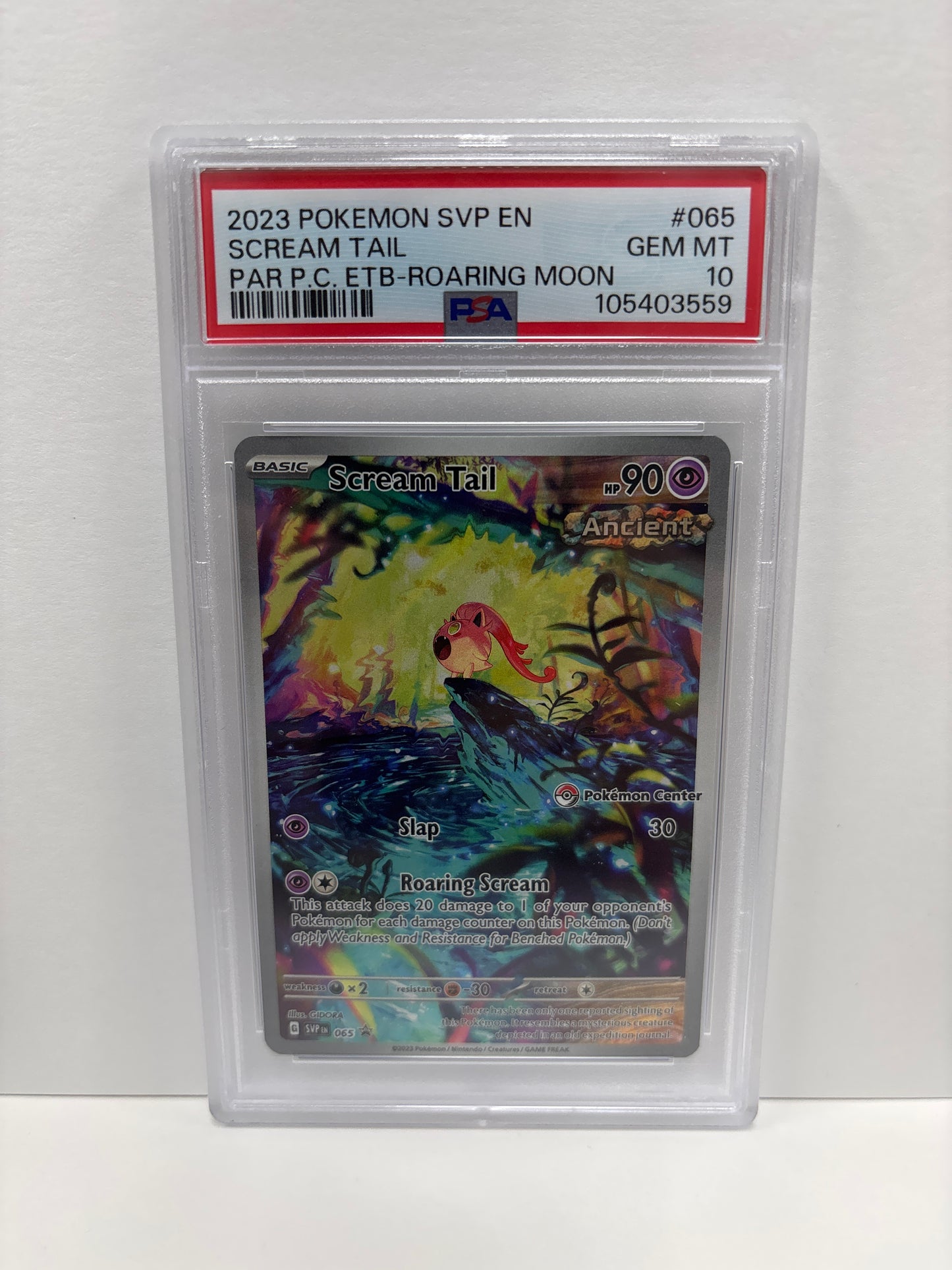 Pokemon Scream Tail 065 Pokemon Center PSA 10