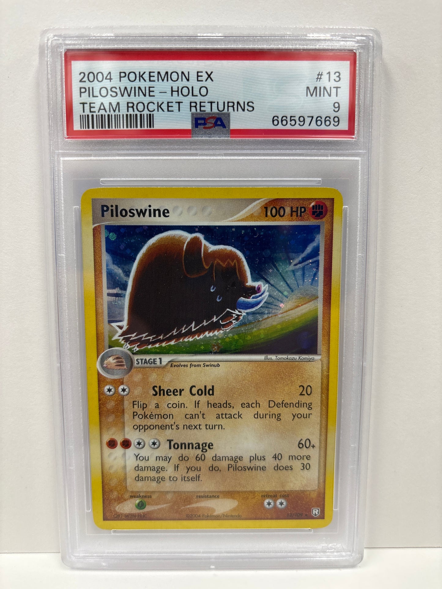 Pokemon Piloswine 13/109 HOLO PSA 9