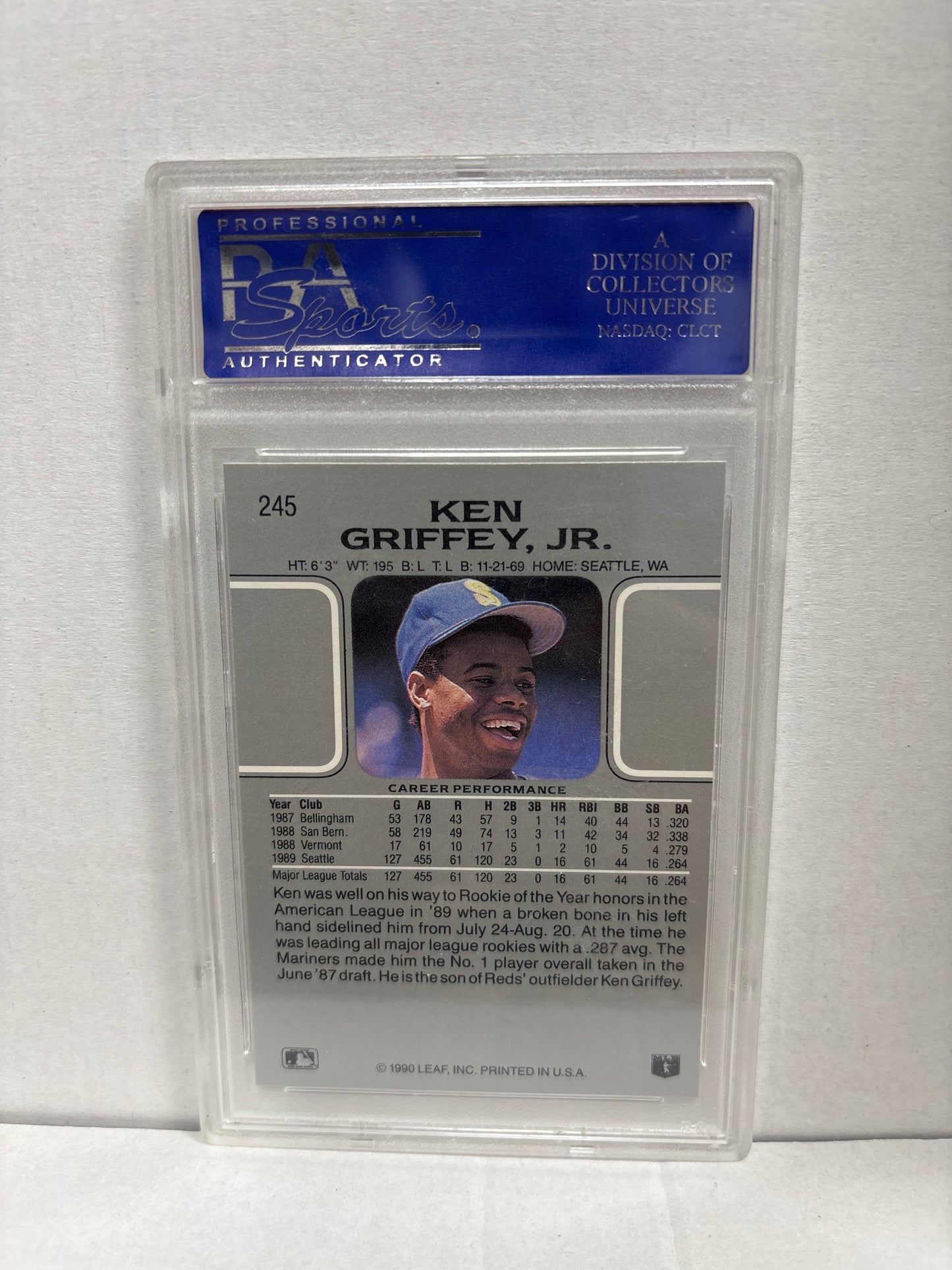 1990 Leaf Ken Griffey Jr. #245 PSA 9 (Old Slab)