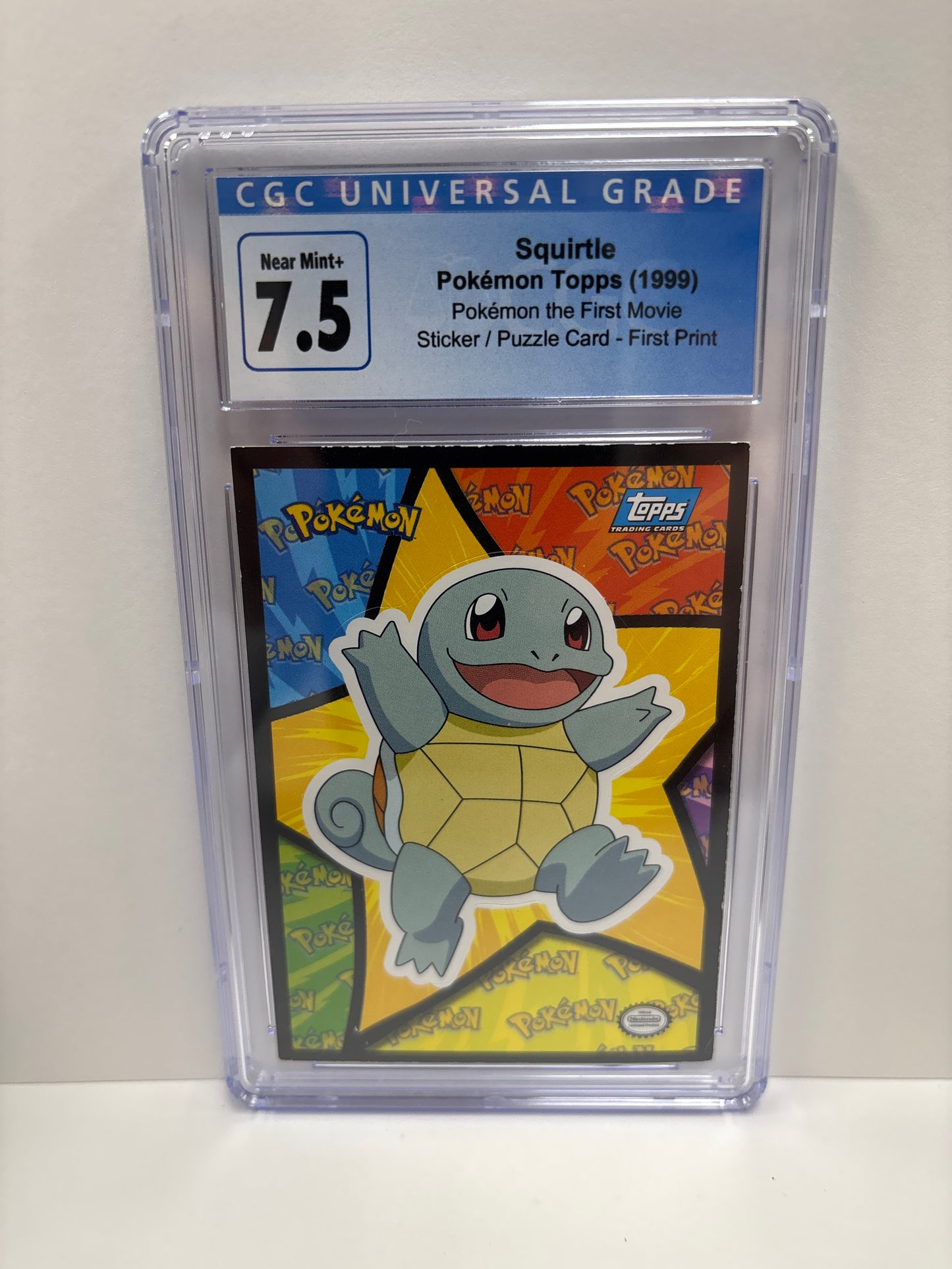 Pokémon Topps Squirtle Sticker/Puzzle Card CGC 7.5