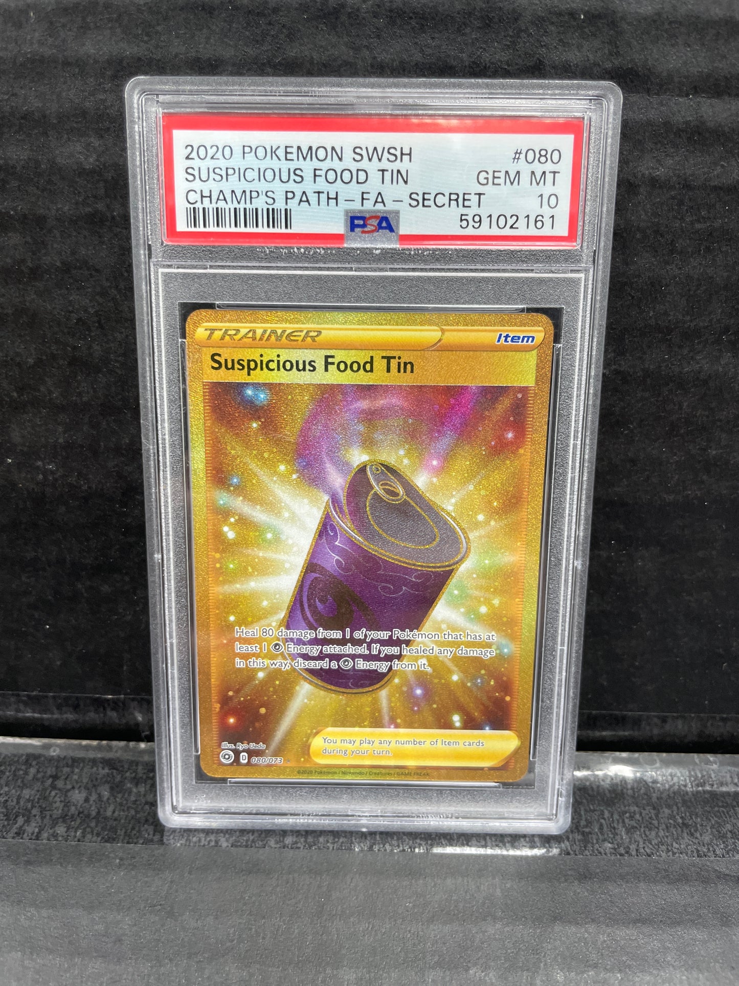 Pokémon Suspicious Food Tin 080/073 PSA 10