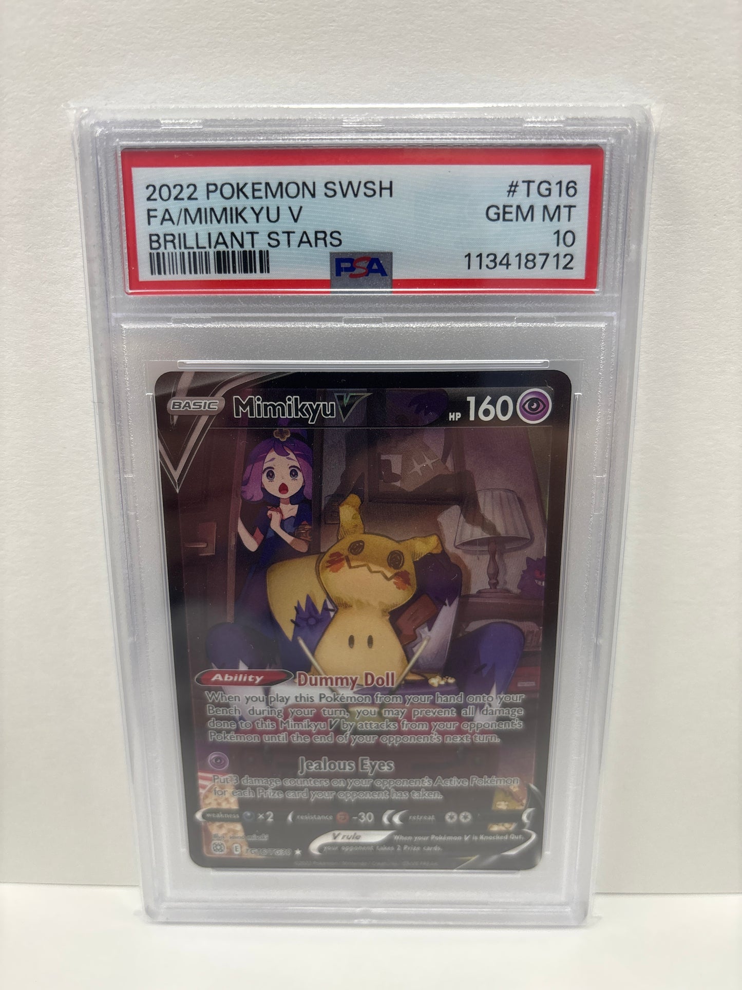 Pokemon Mimikyu V TG16/TG30 PSA 10