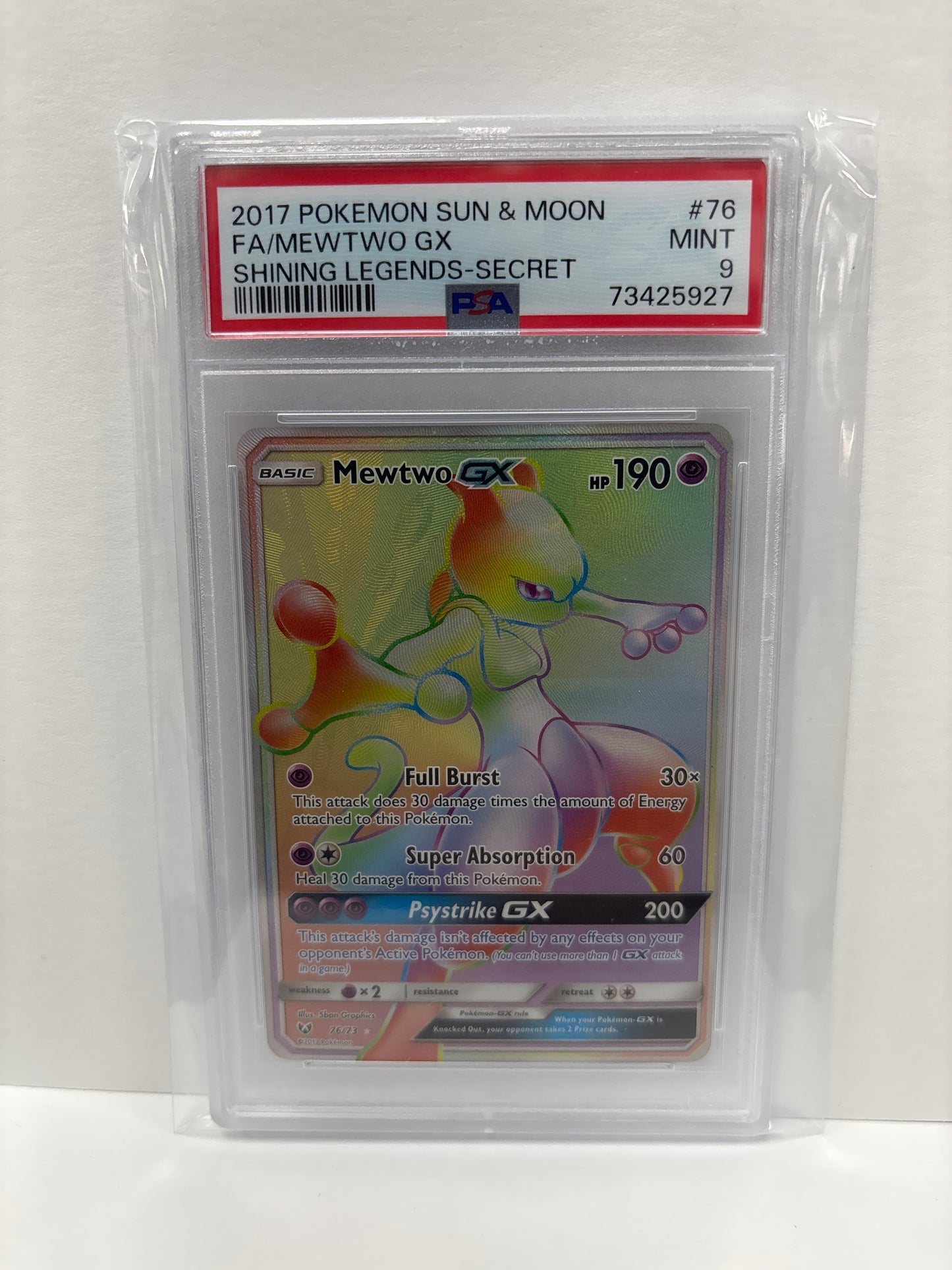 Pokemon Mewtwo GX 76/73 PSA 9