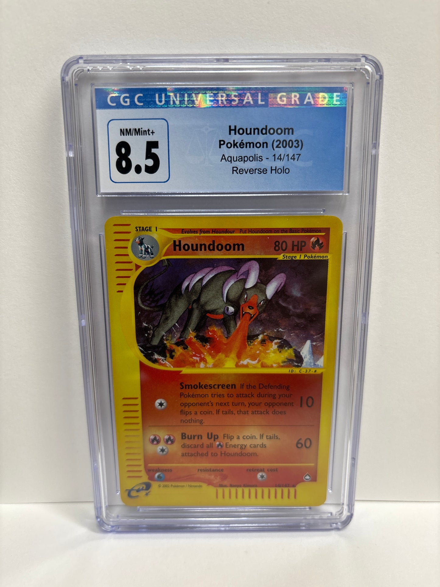 Pokemon Houndoom 14/147 Reverse HOLO CGC 8.5