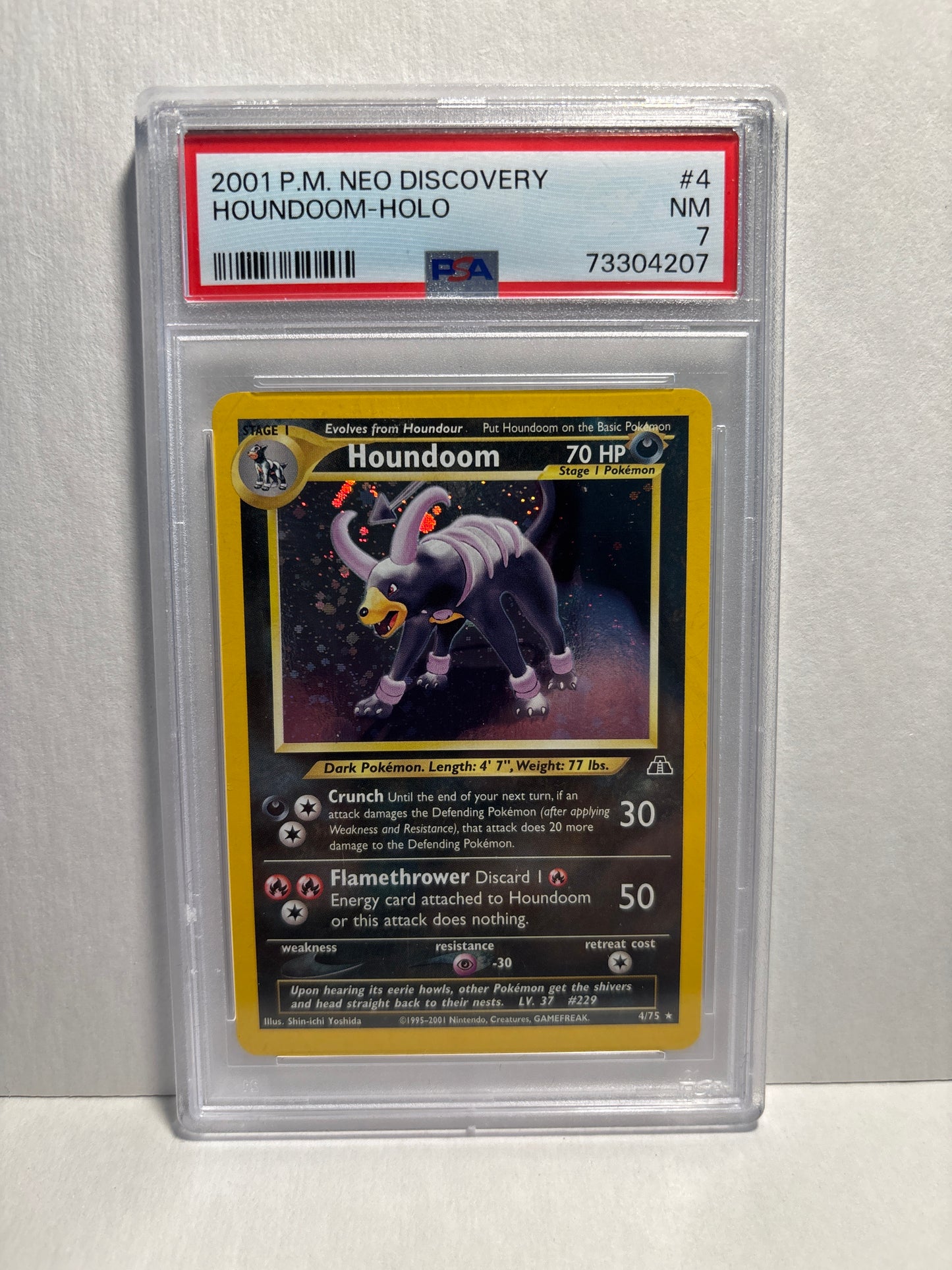 Pokemon Houndoom 4/75 (2001) PSA 7 (Scratches on Slab)