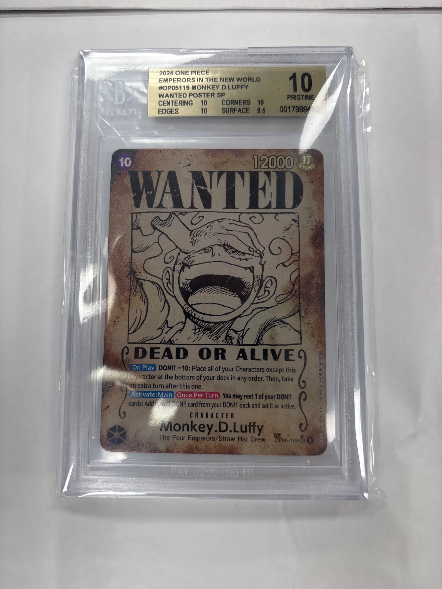 One Piece TCG Monkey D. Luffy OP05-119 Wanted Poster Beckett 10
