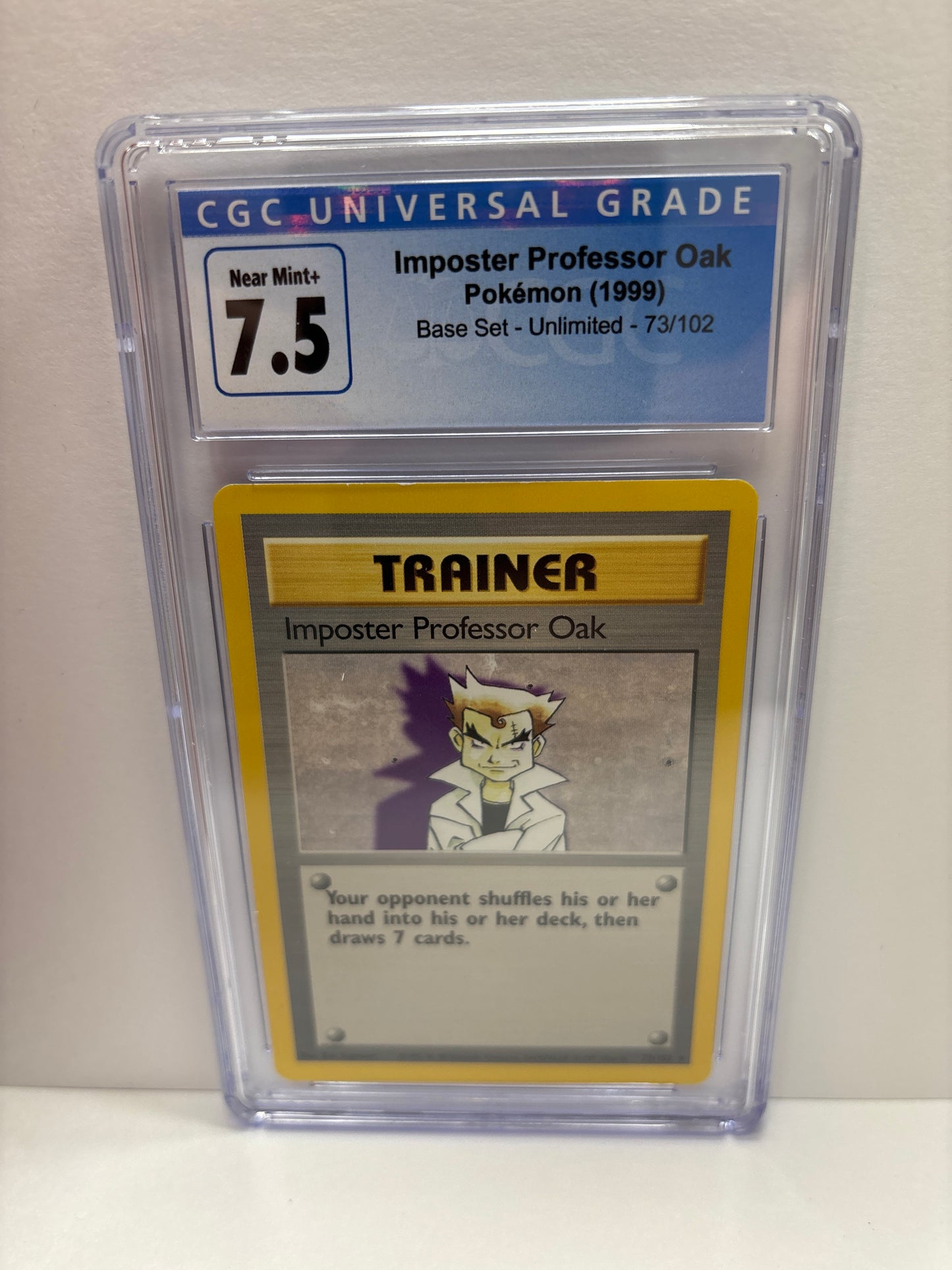 Pokemon Imposter Professor Oak 73/102 (1999) CGC 7.5