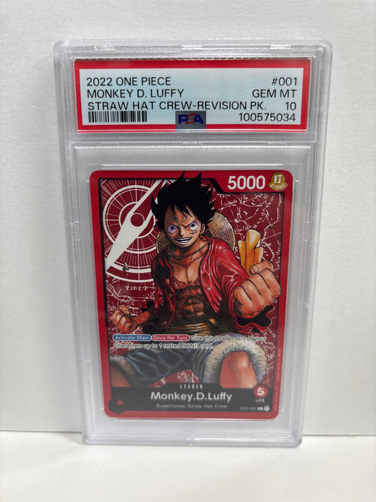 One Piece TCG Monkey.D.Luffy ST01-001 PSA 10