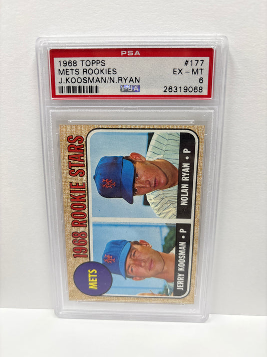1968 Topps Mets Rookies J. Koosman/N. Ryan #177 PSA 6