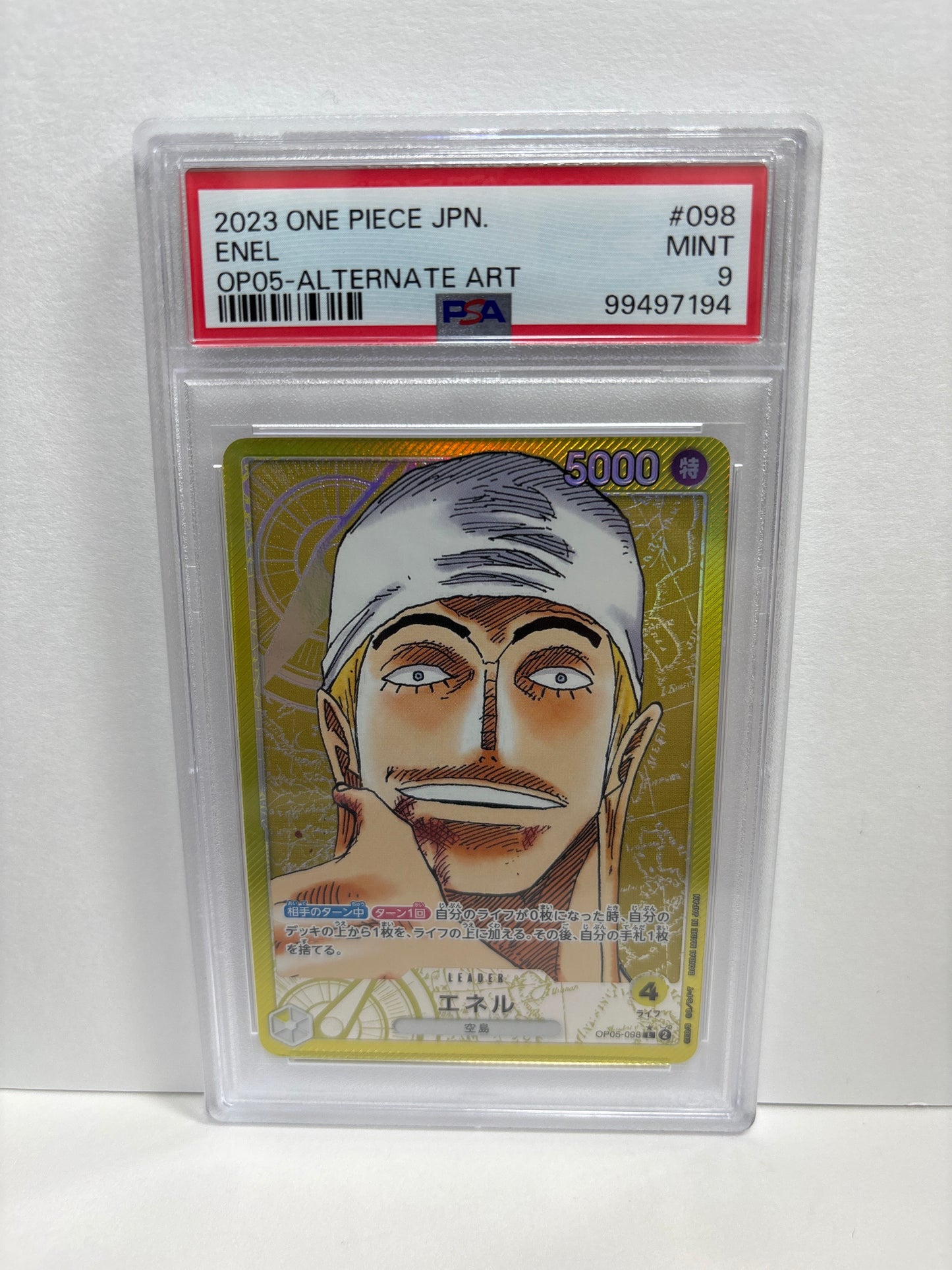 One Piece TCG JP Enel OP05-098 PSA 9